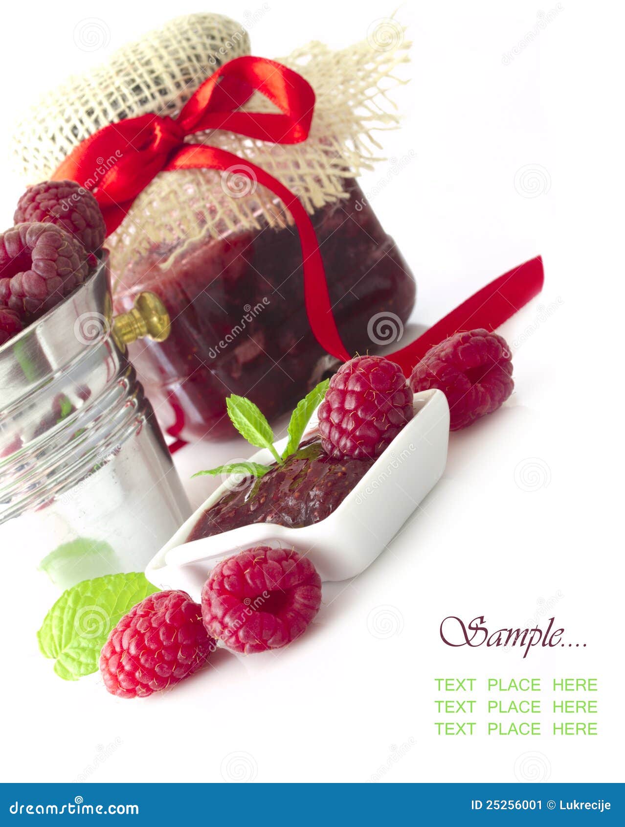 Jam van frambozen stock afbeelding. Image of sappig, begrip 25256001