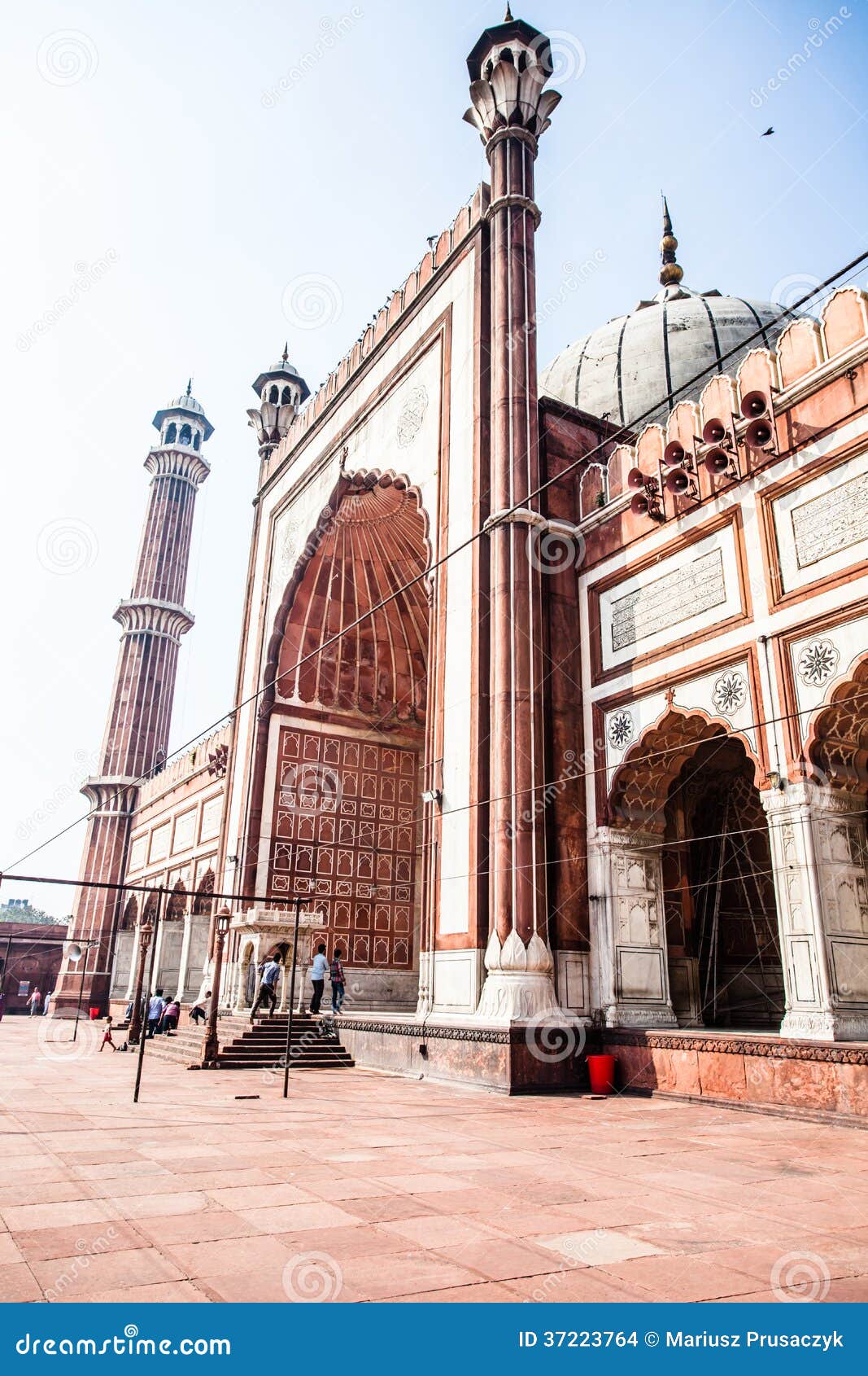 Jama Masjid Mosque, Oud Delhi, India. Redactionele Stock Afbeelding