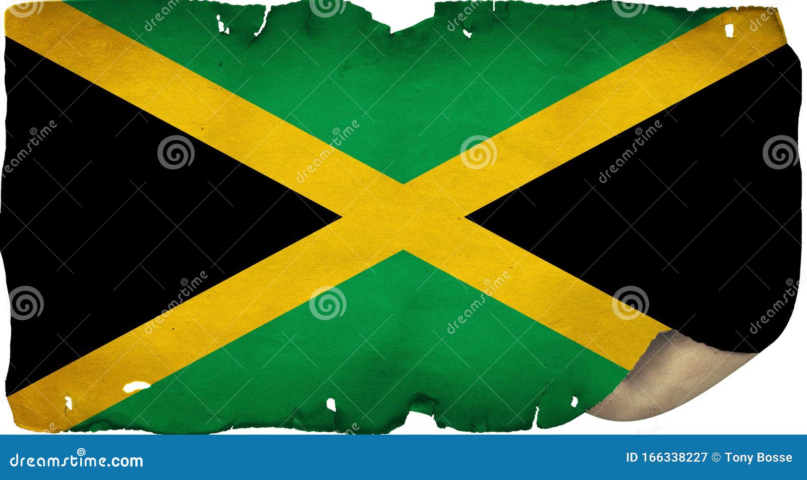 Jamaica Flag on Old Paper stock image. Image of government 166338227
