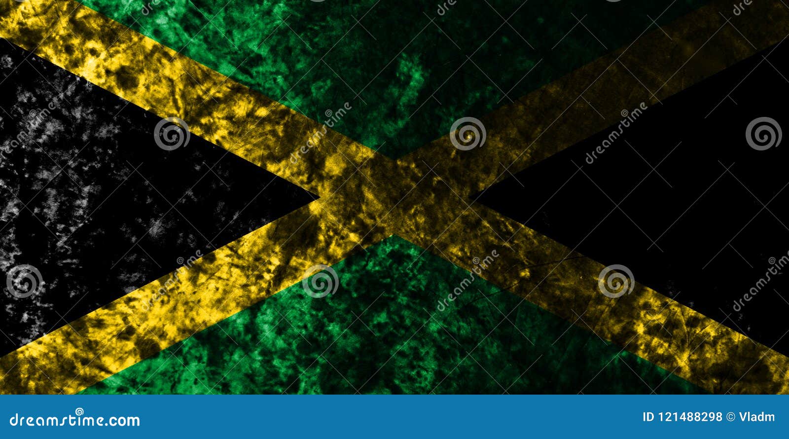 Jamaica Grunge Background Flag, Old Flag Stock Illustration