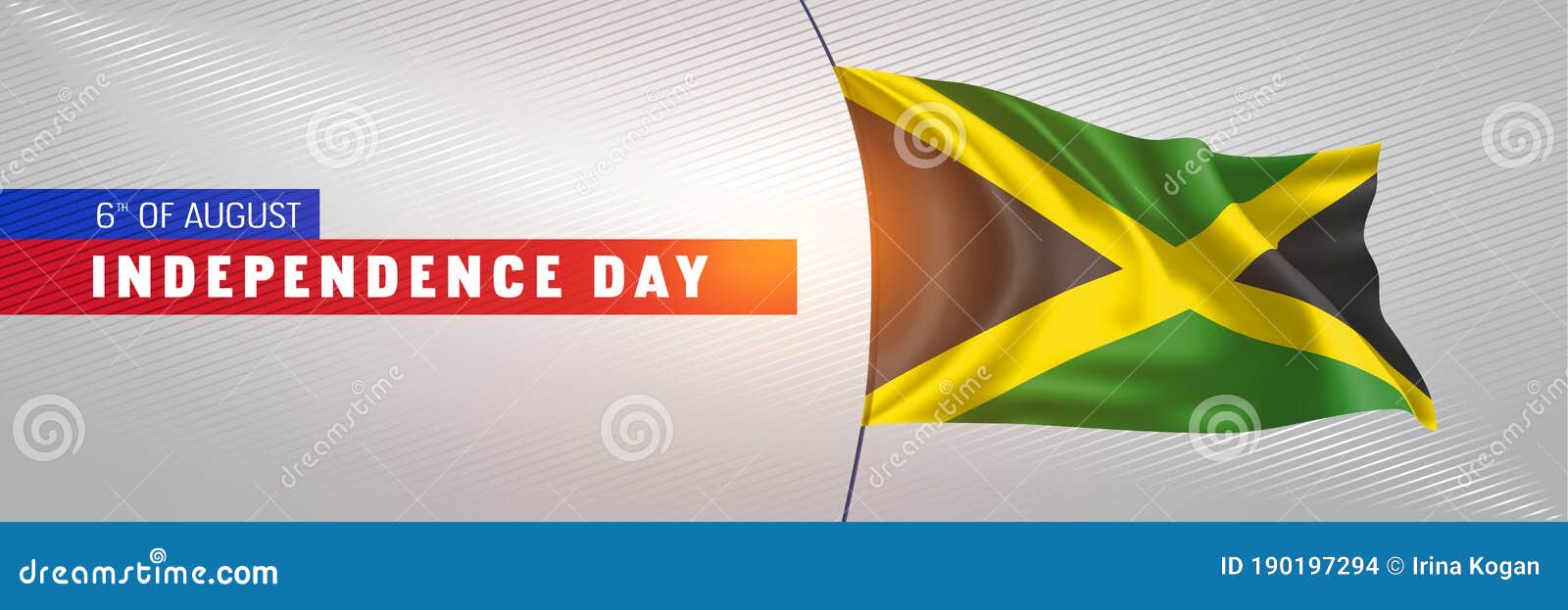 Jamaica Happy Independence Day Greeting Card, Banner Vector ...