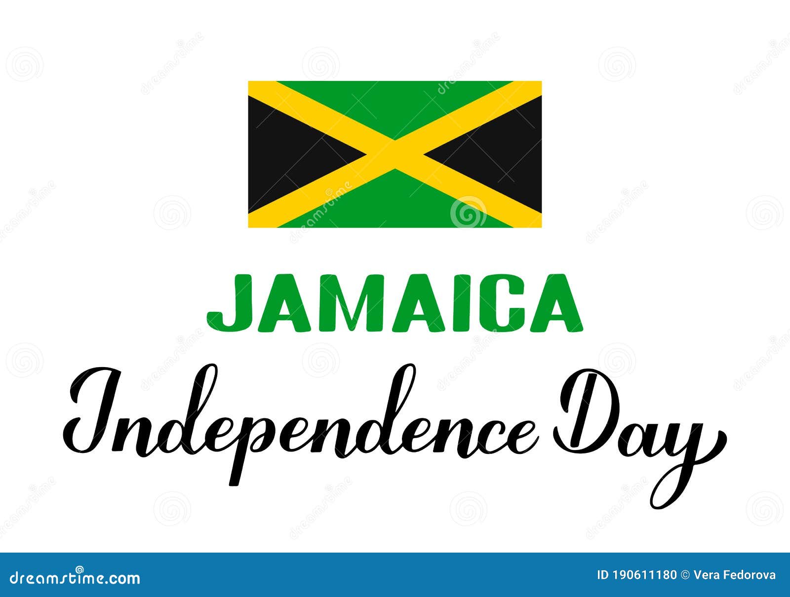 Jamaica Independence Day Typography Poster. Jamaican Holiday Celebrated