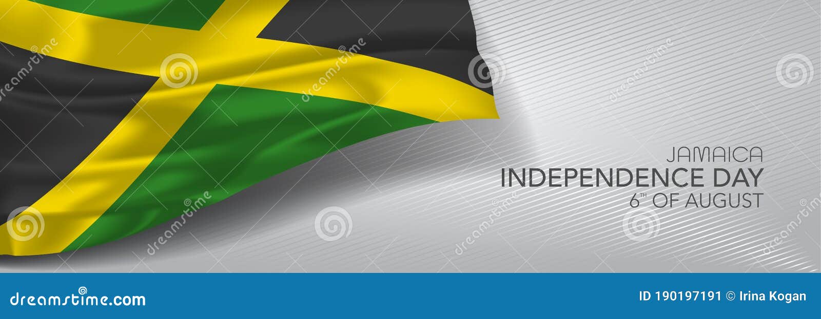 Jamaica Independence Day Vector Banner, Greeting Card. Stock Vector ...