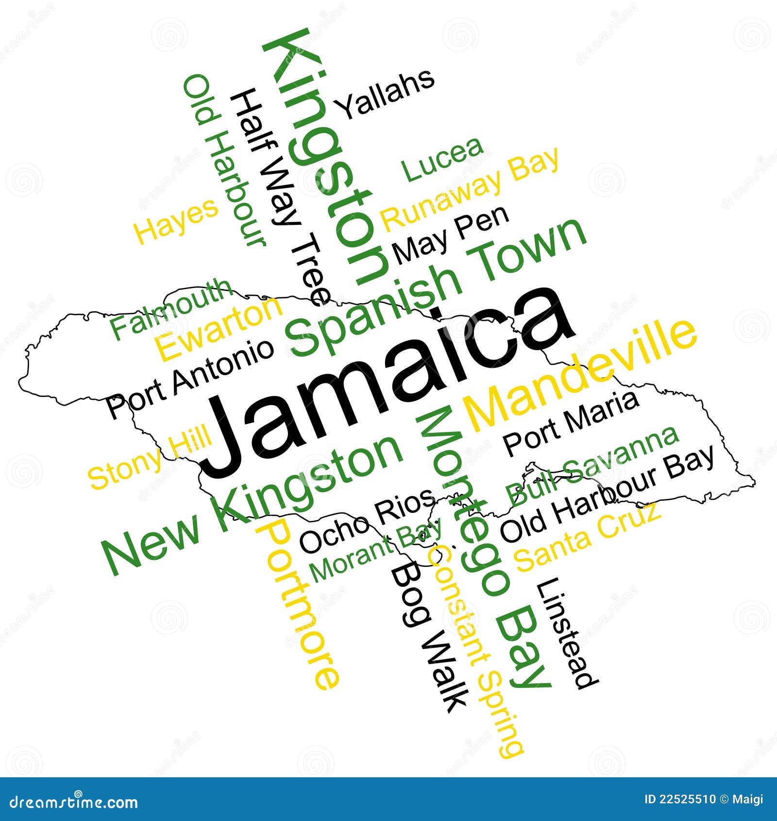 jamaica map and cities