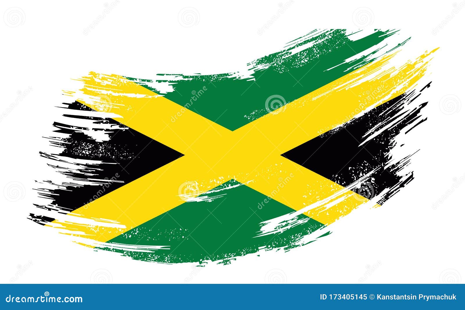 jamaican flag grunge brush background.  .