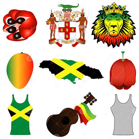 Jamaican Icons stock vector. Illustration of culture - 20573962