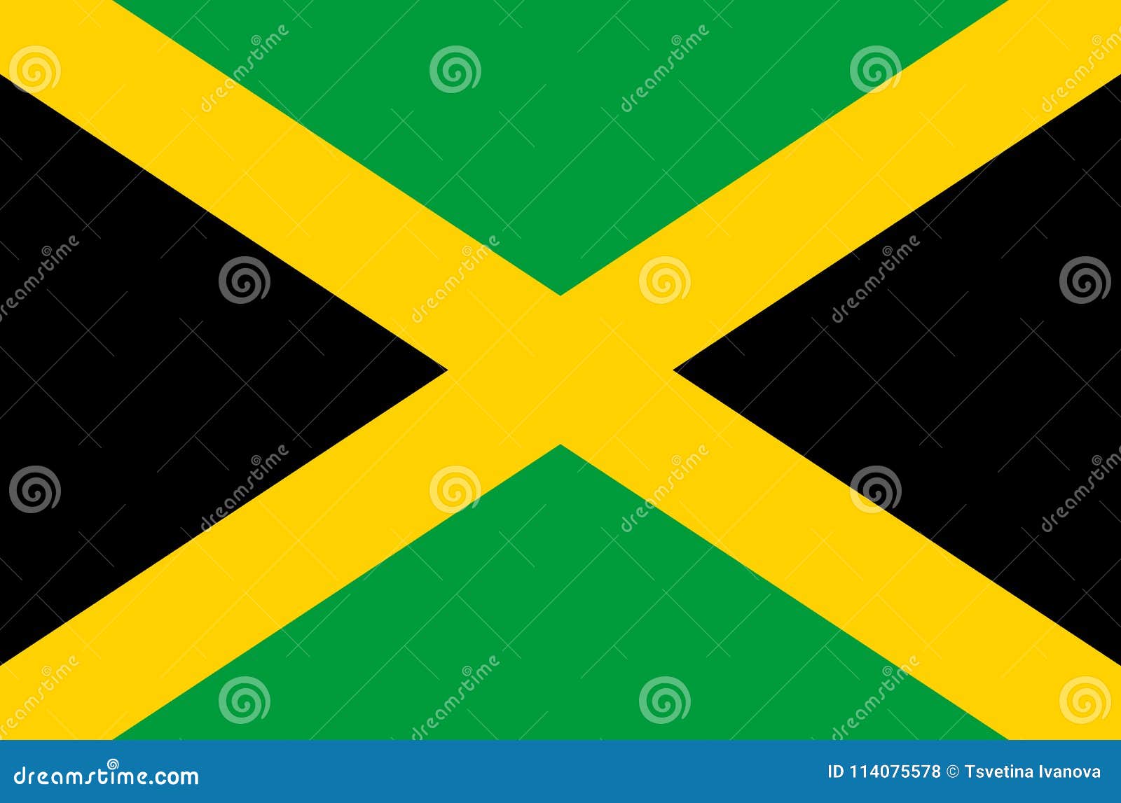 jamaican national flag, official flag of jamaica accurate colors