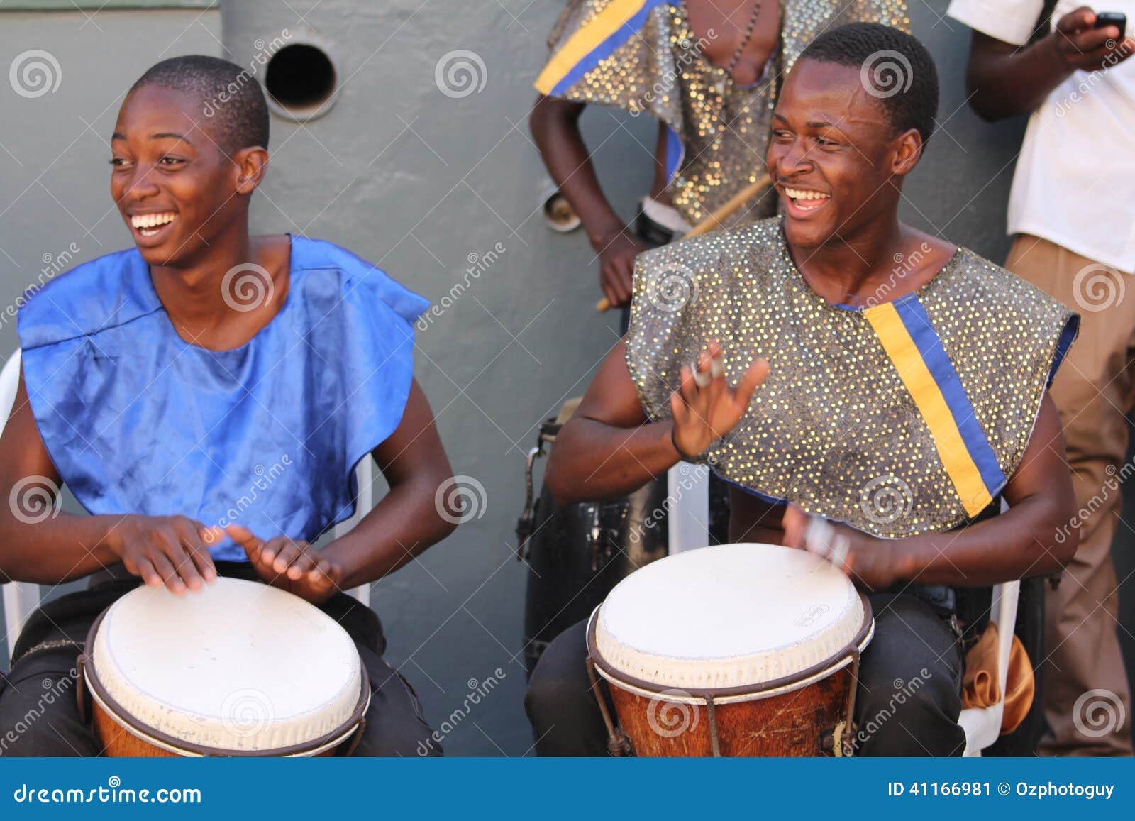 Jamaican Street Performers Playing Bongo Drums Editorial Photo - Image