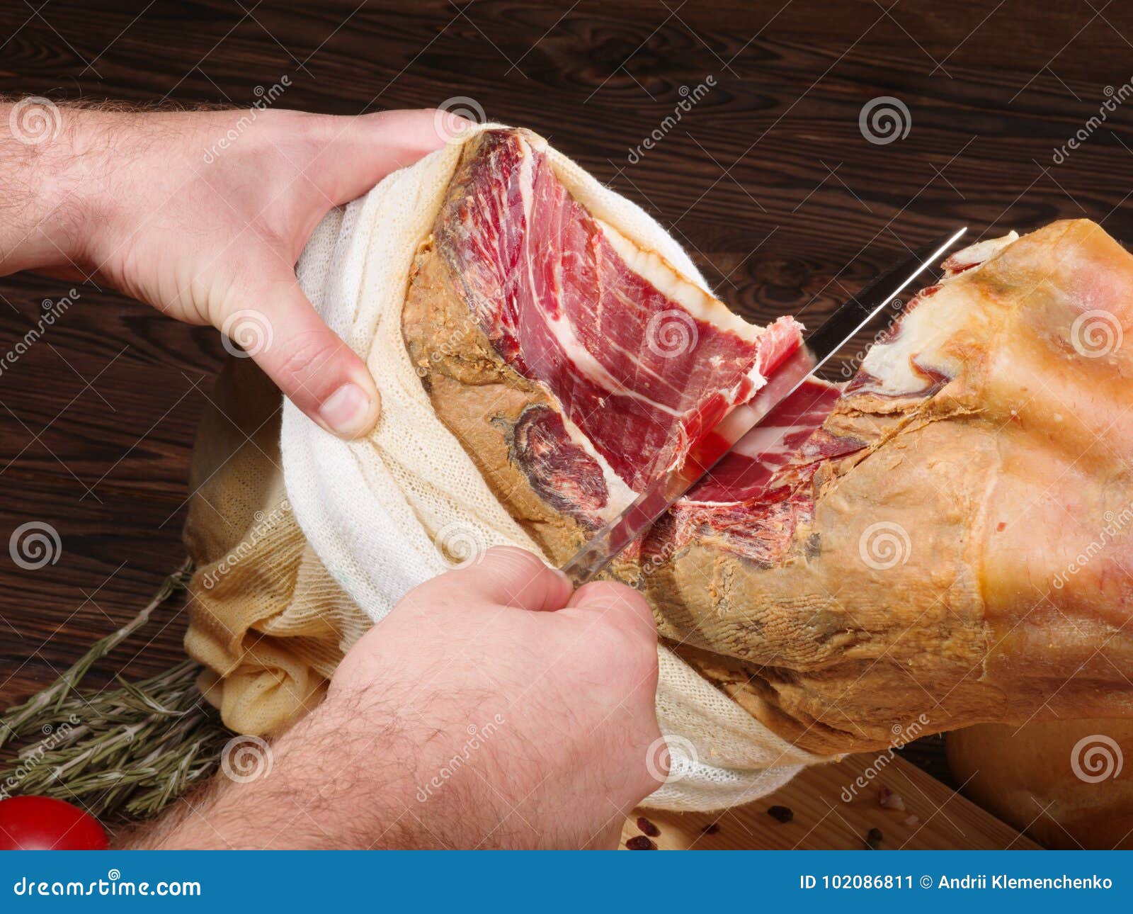 Jamon Slicing Traditional Spanish Meat Mediterranean