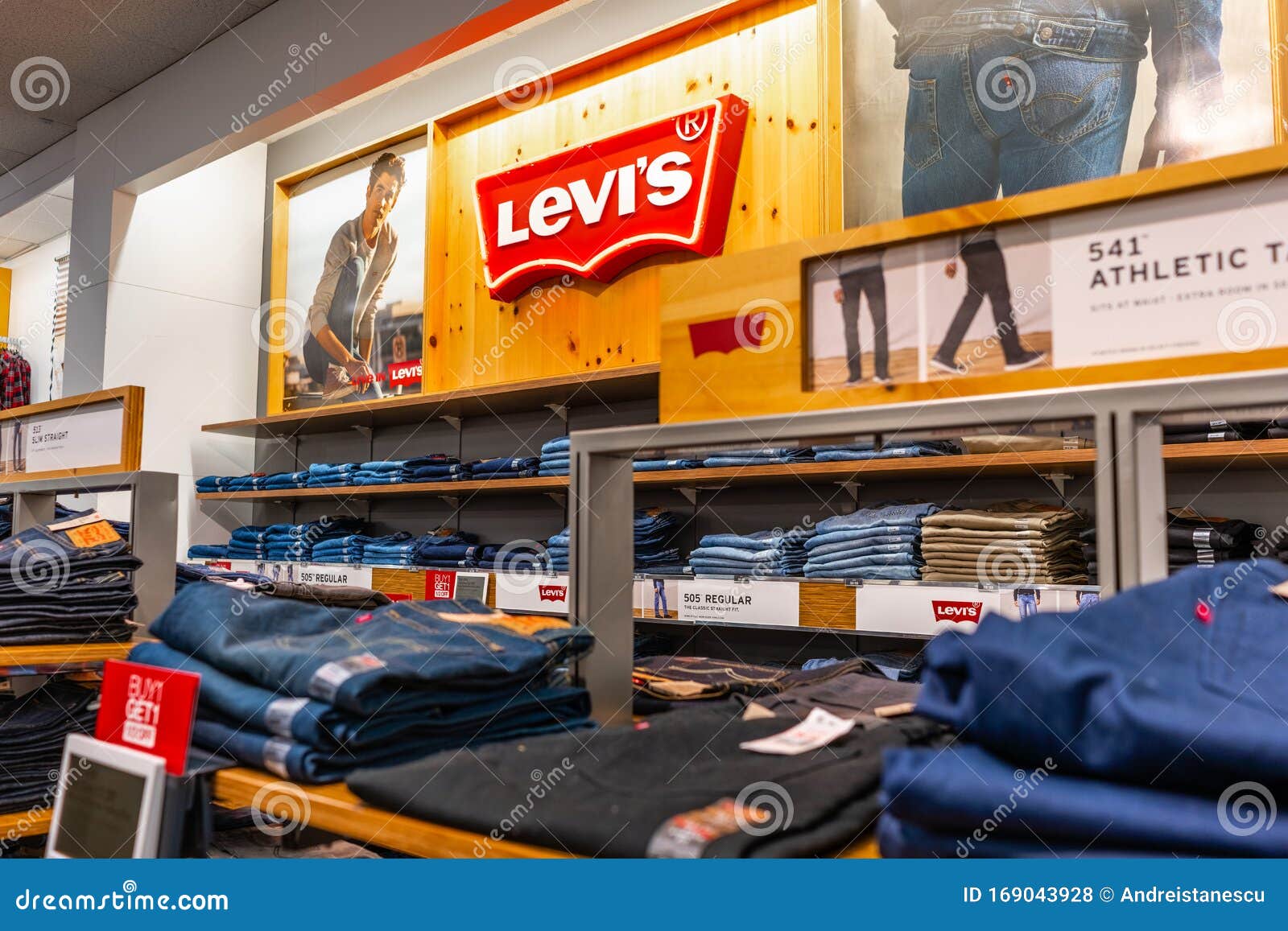 Jan 9, 2020 Mountain View / CA / USA - Levi`s Section, with Different Types  of Jeans on Display, Located in a Department Store Editorial Stock Photo -  Image of famous, casual: 169043928