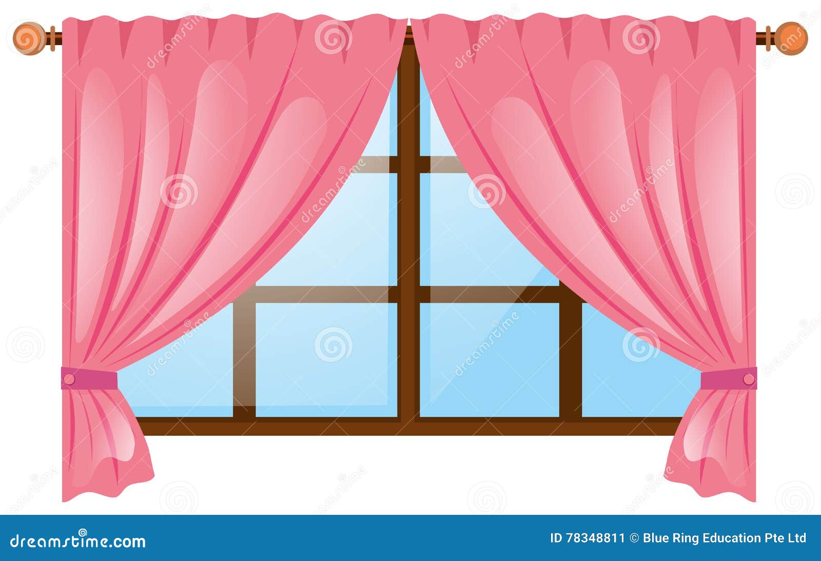 Janela com cortina rosa ilustração do vetor. Ilustração de casa - 78348811, image size:1600x1094