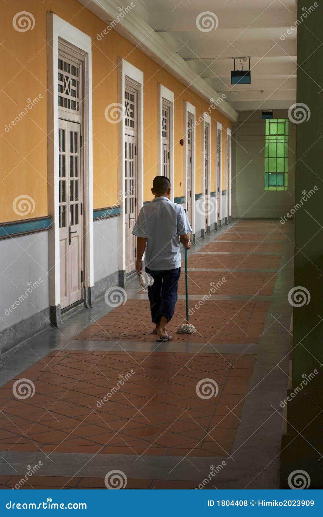 Janitor stock photo. Image of daylight, slippers, corridor 1804408