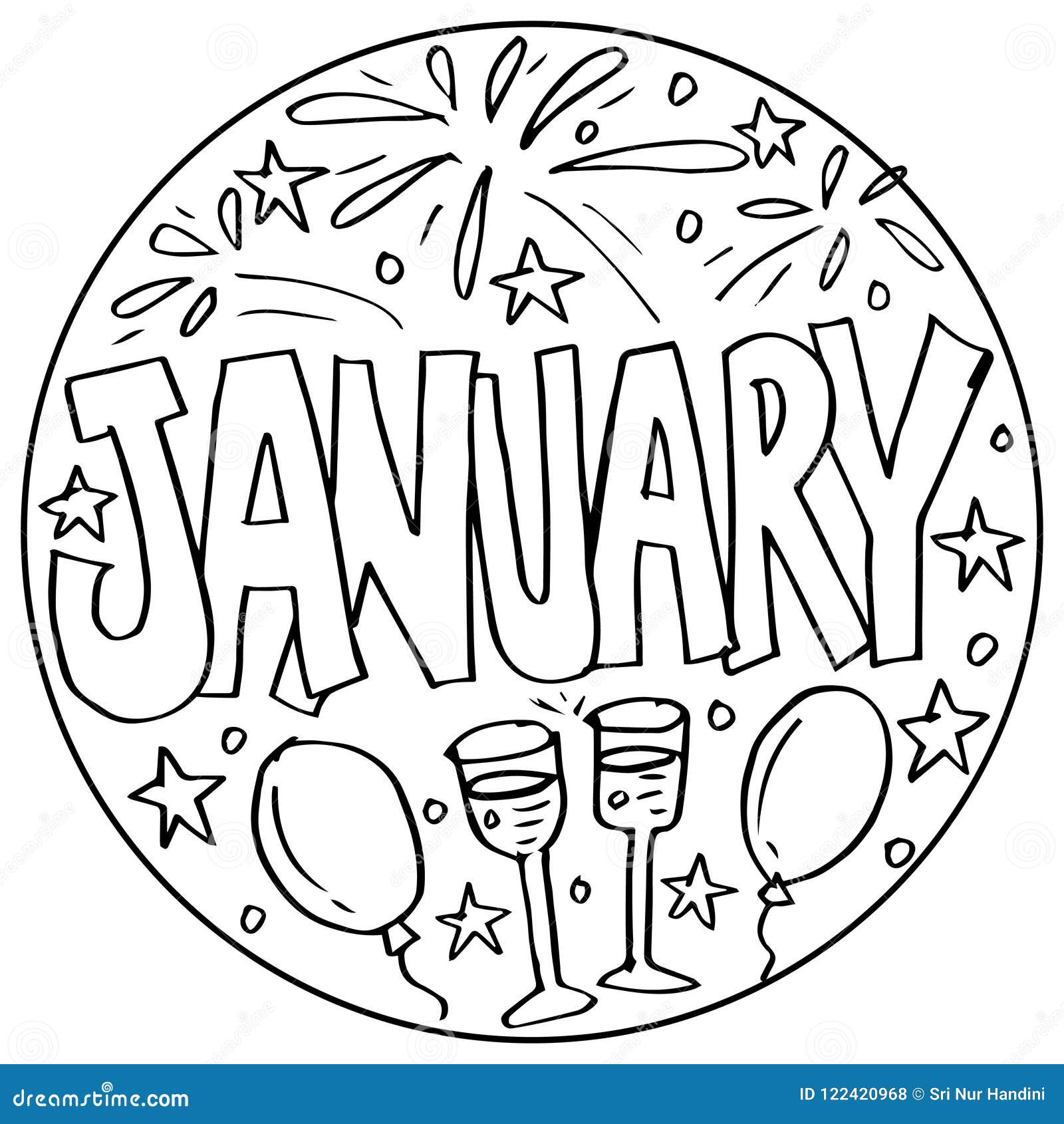 January раскраска