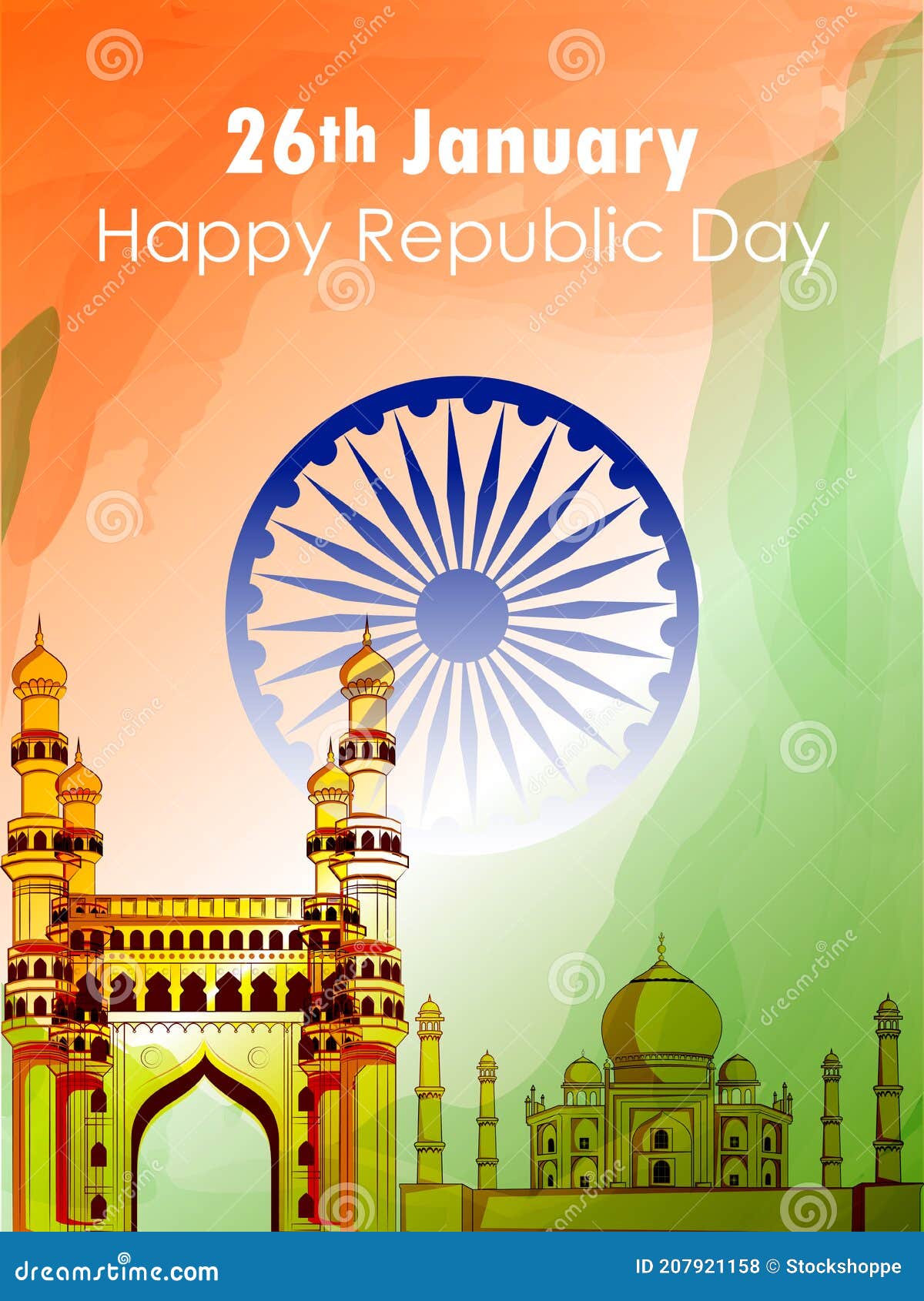 26 January Happy Republic Day of India Background Stock Illustration -  Illustration of historical, independence: 207921158