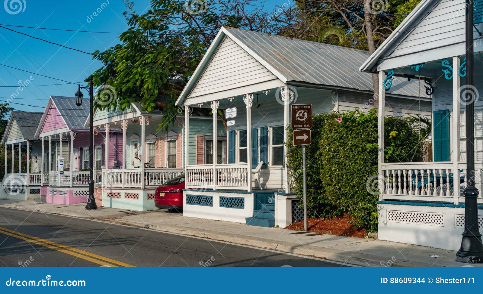 January 24 2017 Key West Fl View Of Conch Houses Editorial Stock