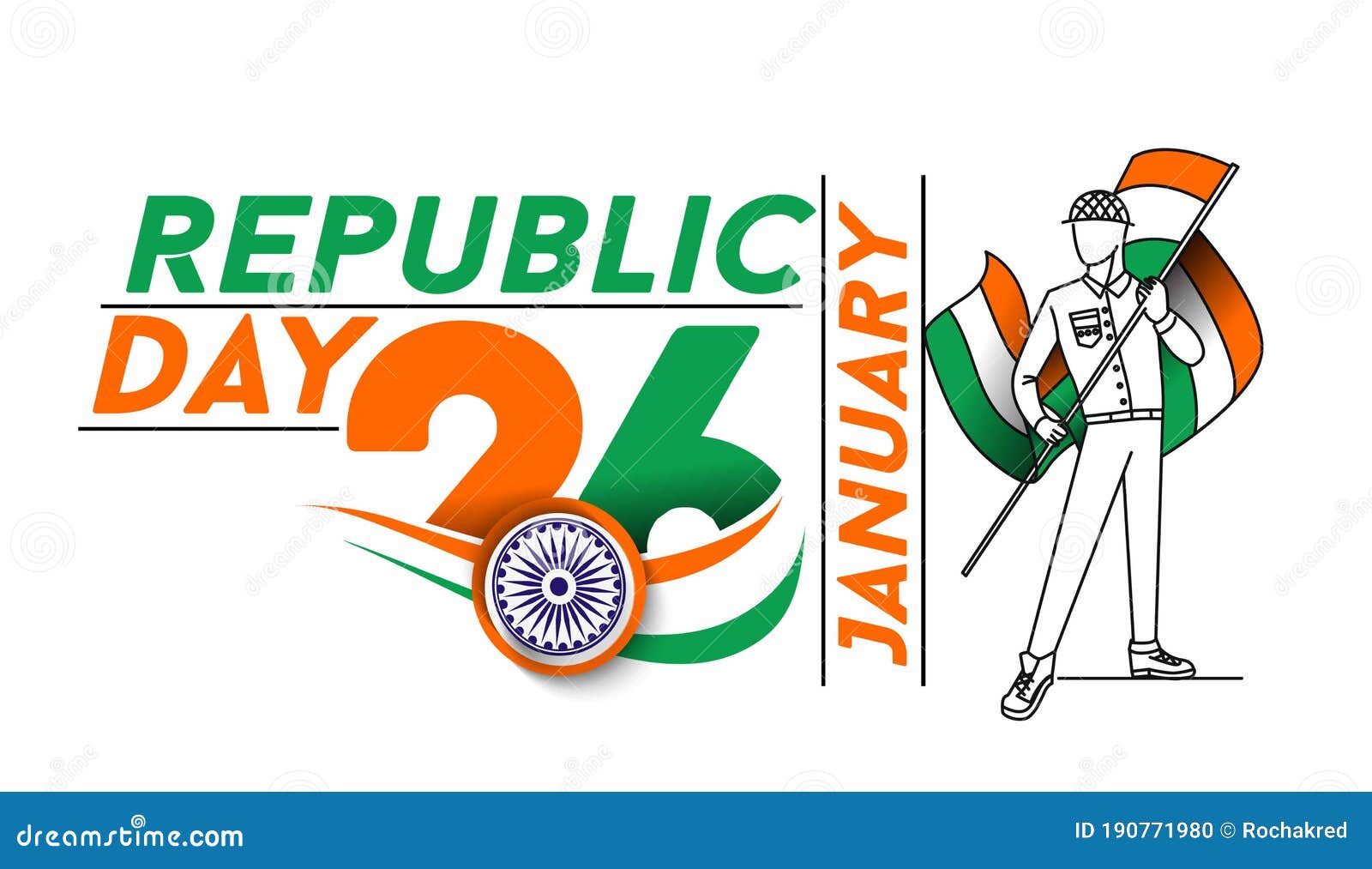26 January Republic Day Concept with a Boy Holding Indian Flag Stock  Illustration - Illustration of independence, celebration: 190771980