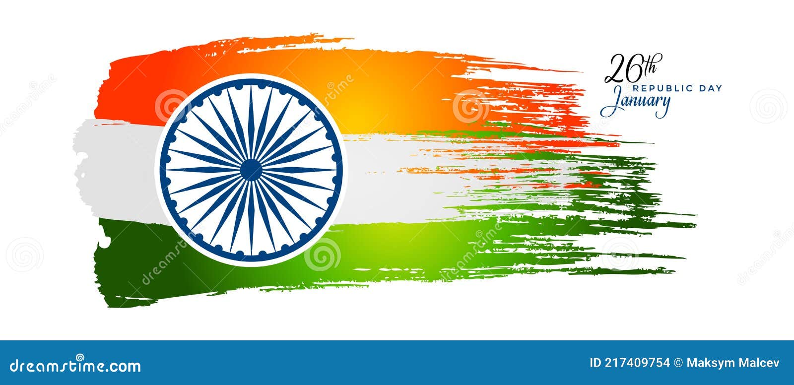 26 january, republic day india. nabstract wavy tricolor indian flag background.