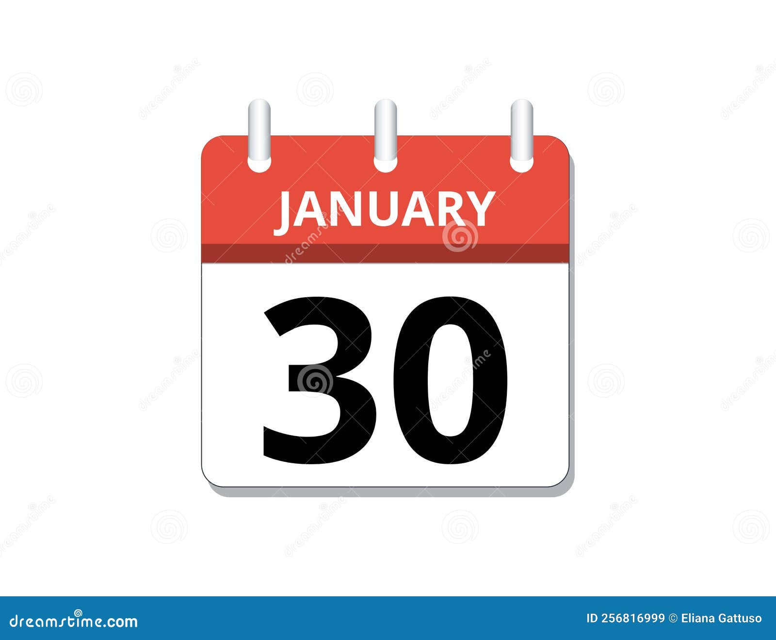 January, 30th Calendar Icon Vector, Concept of Schedule, Business and