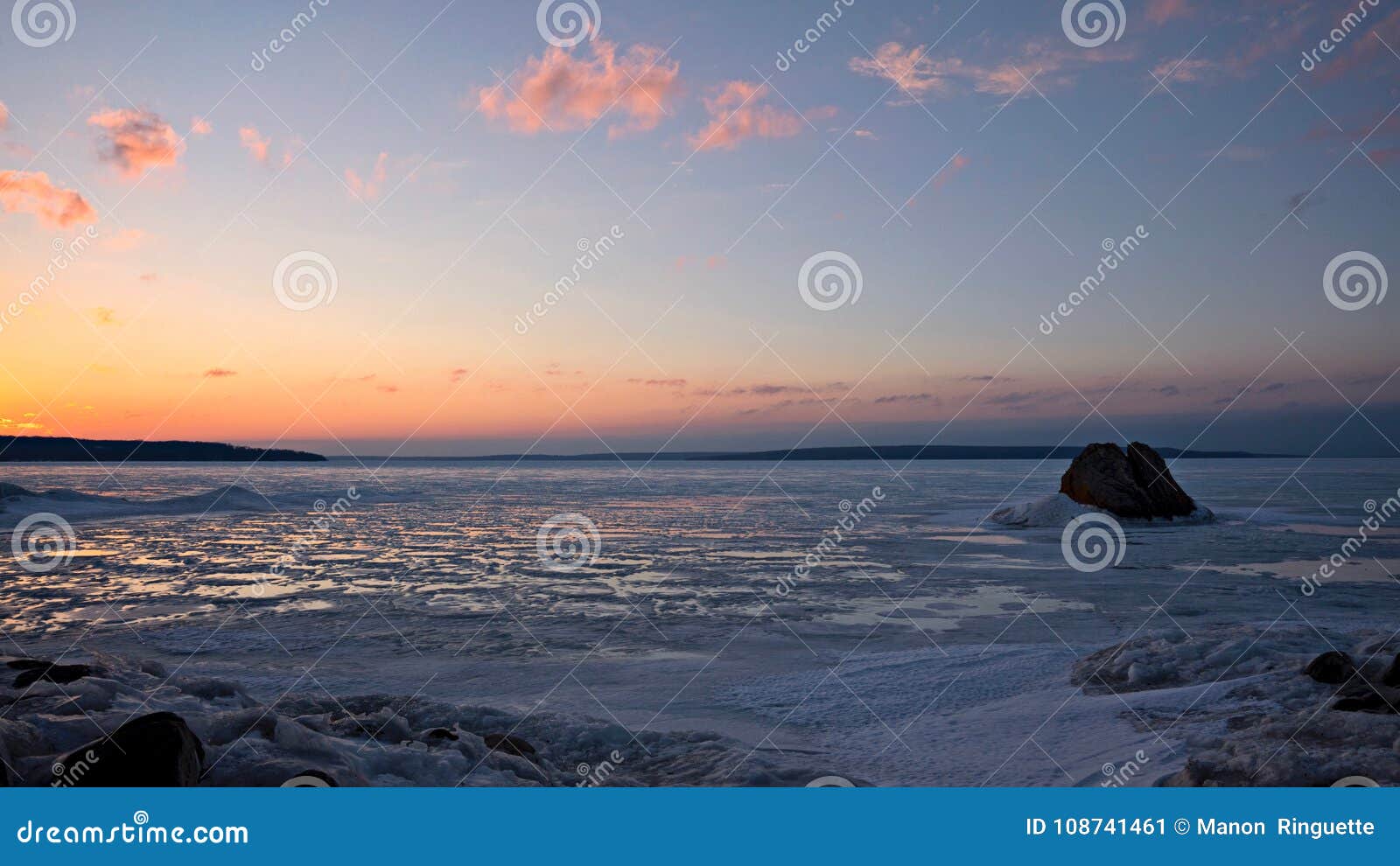 january thaw - georgian bay sunset in ontario