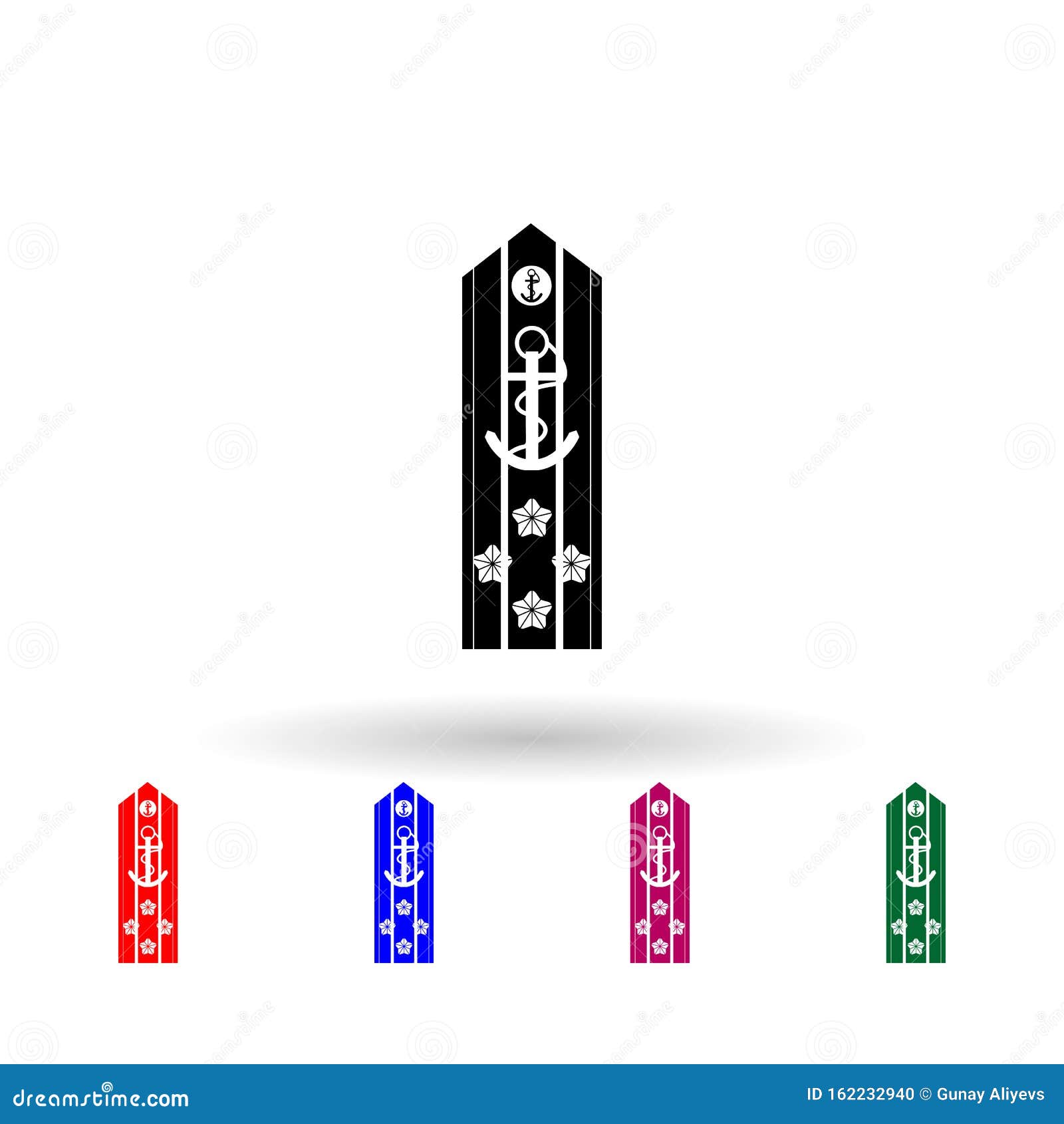 japan admiral military ranks and insignia multi color icon. simple glyph, flat  of military ranks and insignia of japan