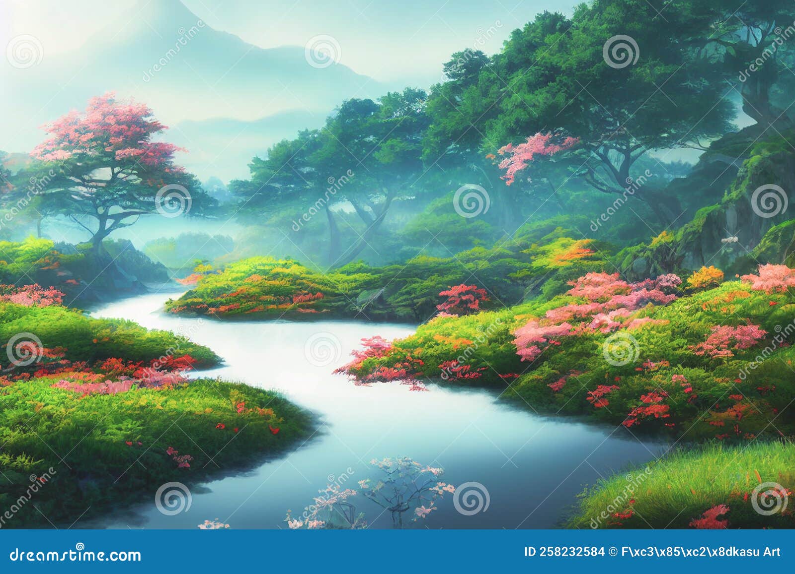 Mount Fuji Sunny Day Japanese Mountain Landscape Anime Artwork - Etsy