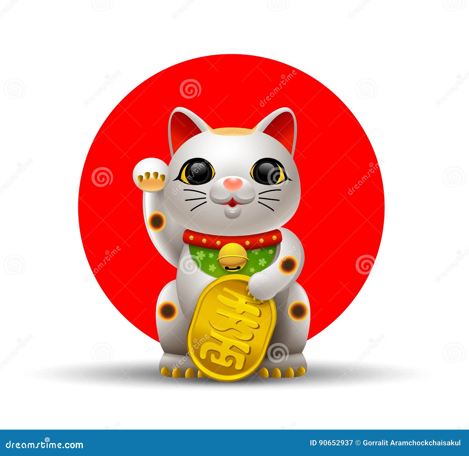 Japan cat stock vector. Illustration of japan, shui, good 90652937