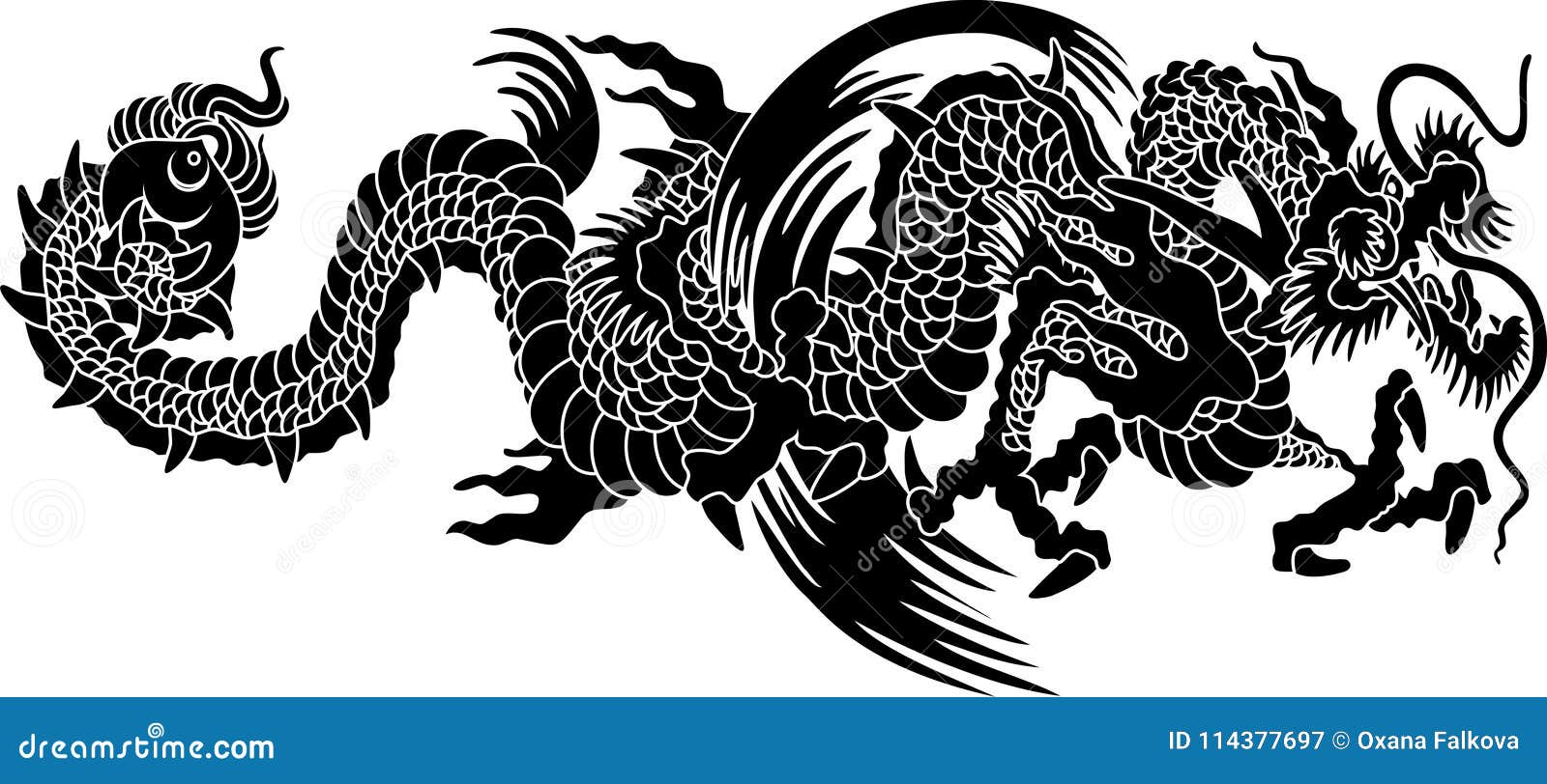 Japanese Dragon Stencil