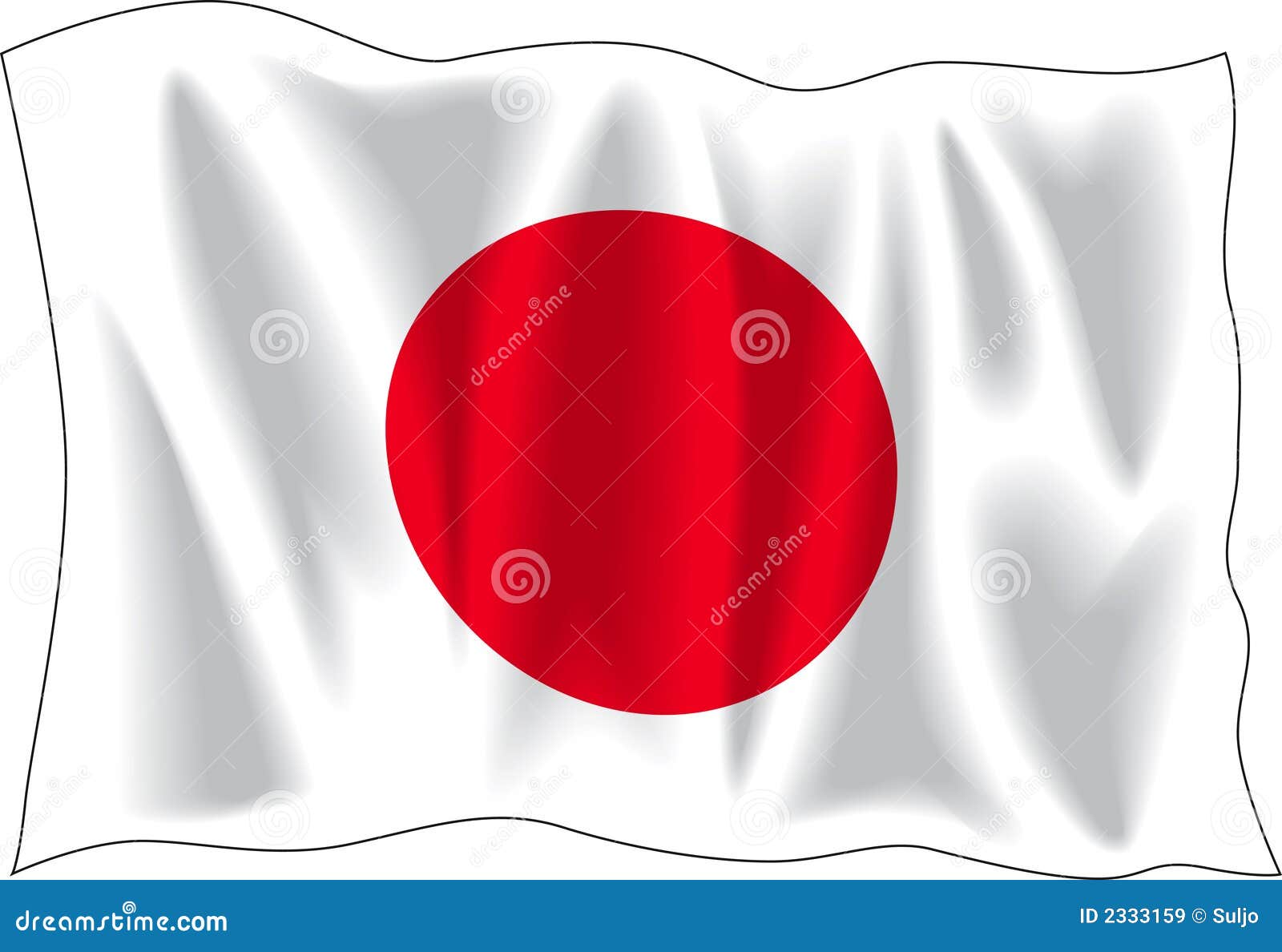 Japan flag landscape white on black vector background