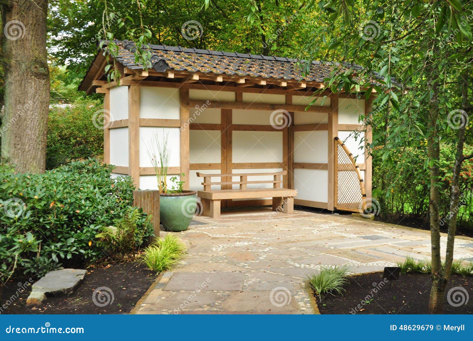 Japan garden construction stock image. Image of spiritual - 48629679