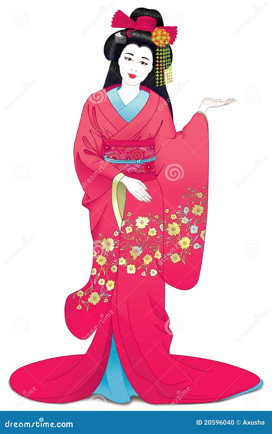 Japan girl stock vector. Illustration of japan, pattern - 20596040