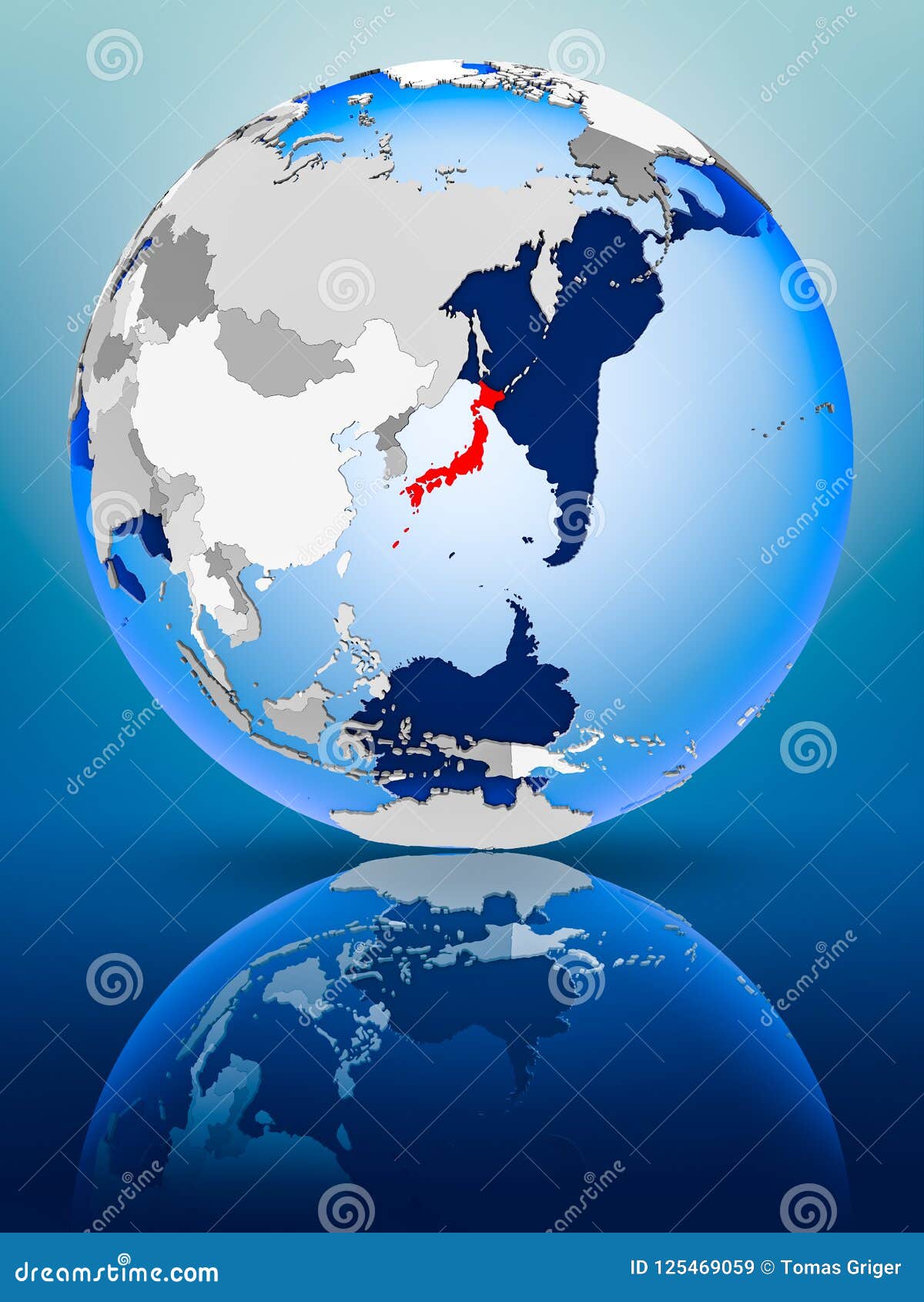 Japan on globe stock image. Image of political, asia 125469059
