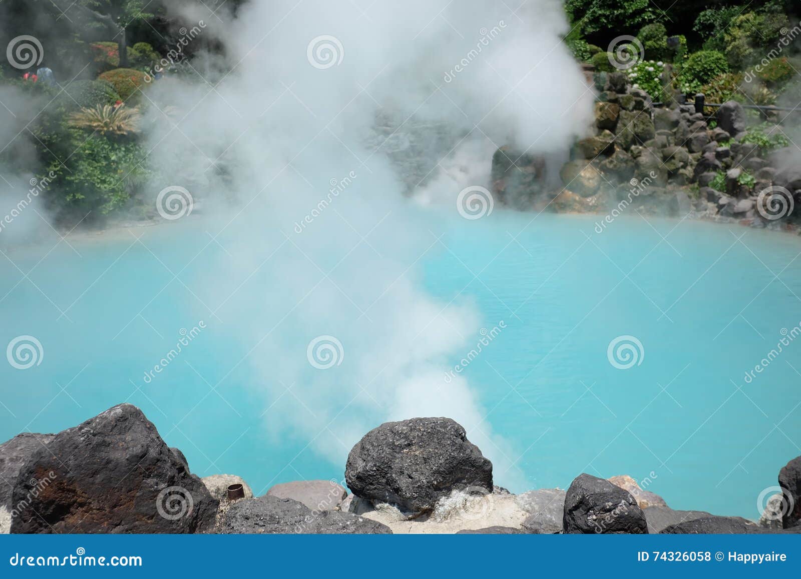 Japan Hot Spring , Sea Hell, Blue Water Stock Photo Image of japan