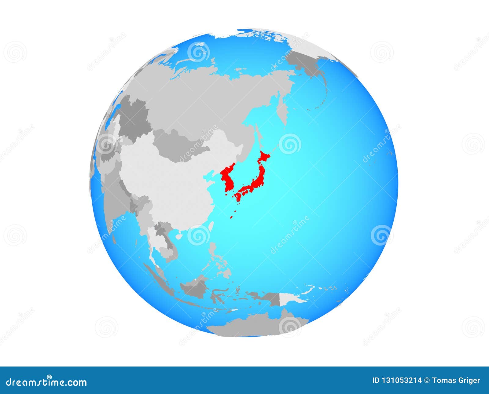 Japan And Korea On Globe Isolated Stock Illustration Illustration Of Asian Globe 131053214