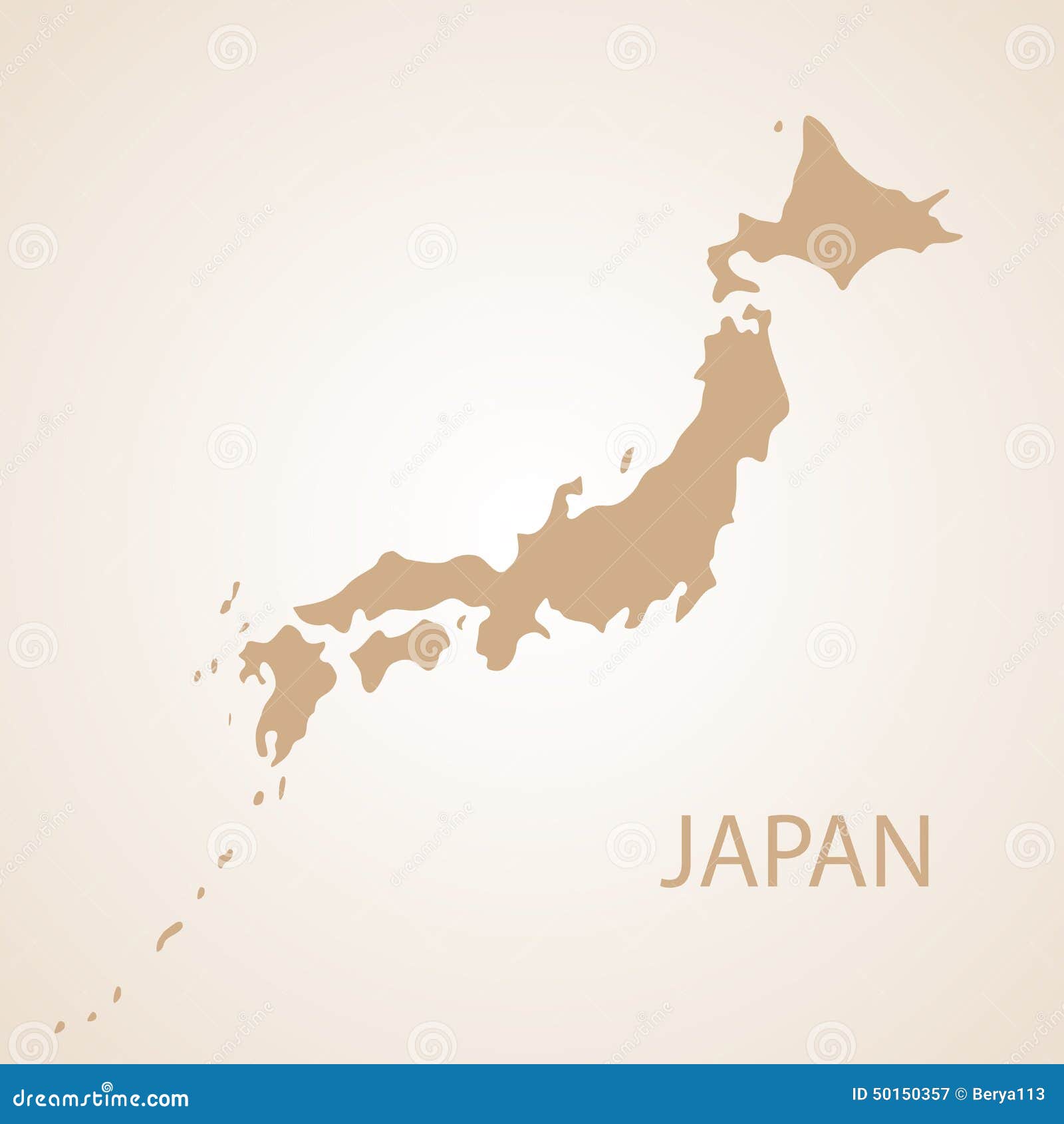 Japan Map Brown Vector Illustration Stock Vector - Illustration of ...