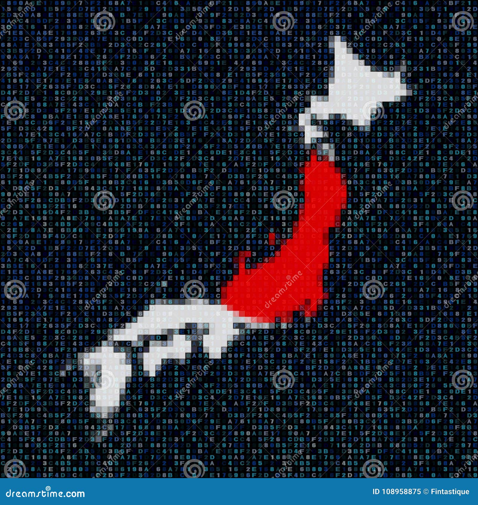 Japan Map Flag on Hex Code Illustration Stock Illustration