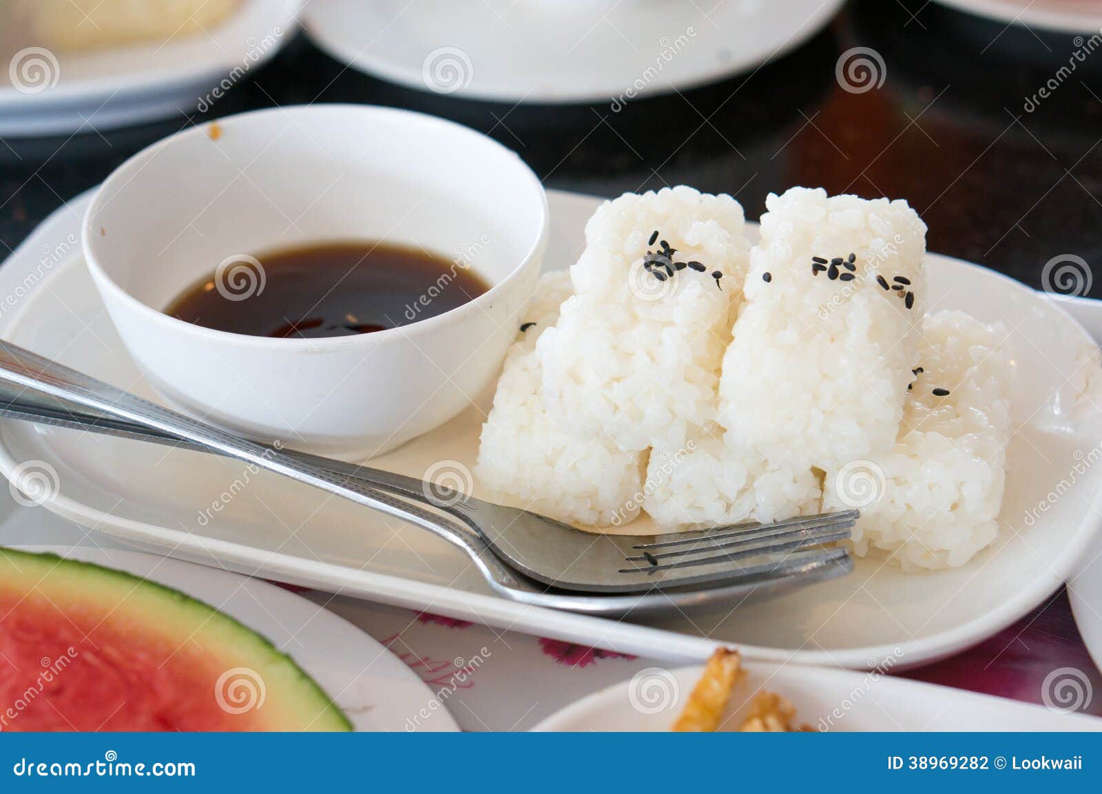 Japan Rice Bowl with Soy Sauce Stock Photo Image of detail, asian