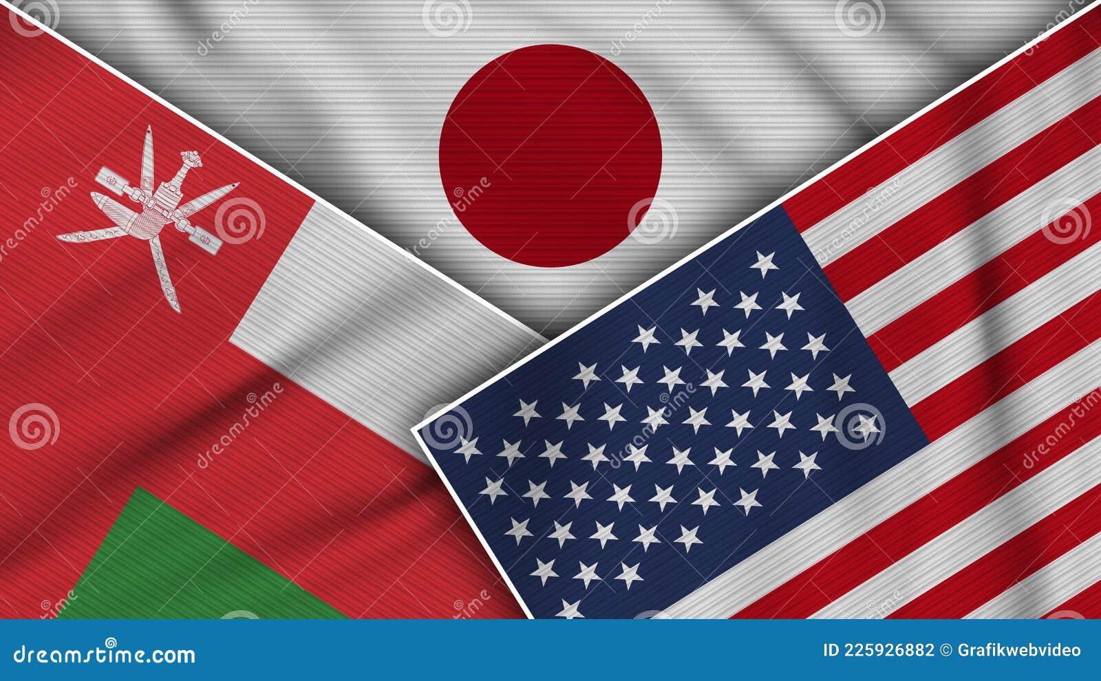 Japan United States Of America Philippines Flags Together Fabric ...