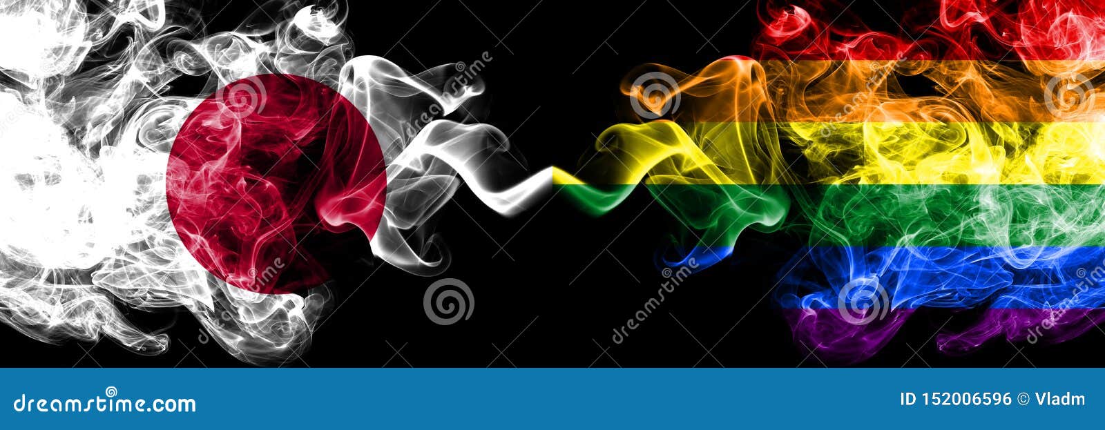 Japan Vs Gay Pride Smoky Mystic Flags Placed Side By Side Thick Colored Silky Smokes Combination Of Gay Pride And Japanese Flag Stock Illustration Illustration Of Abstract Concept