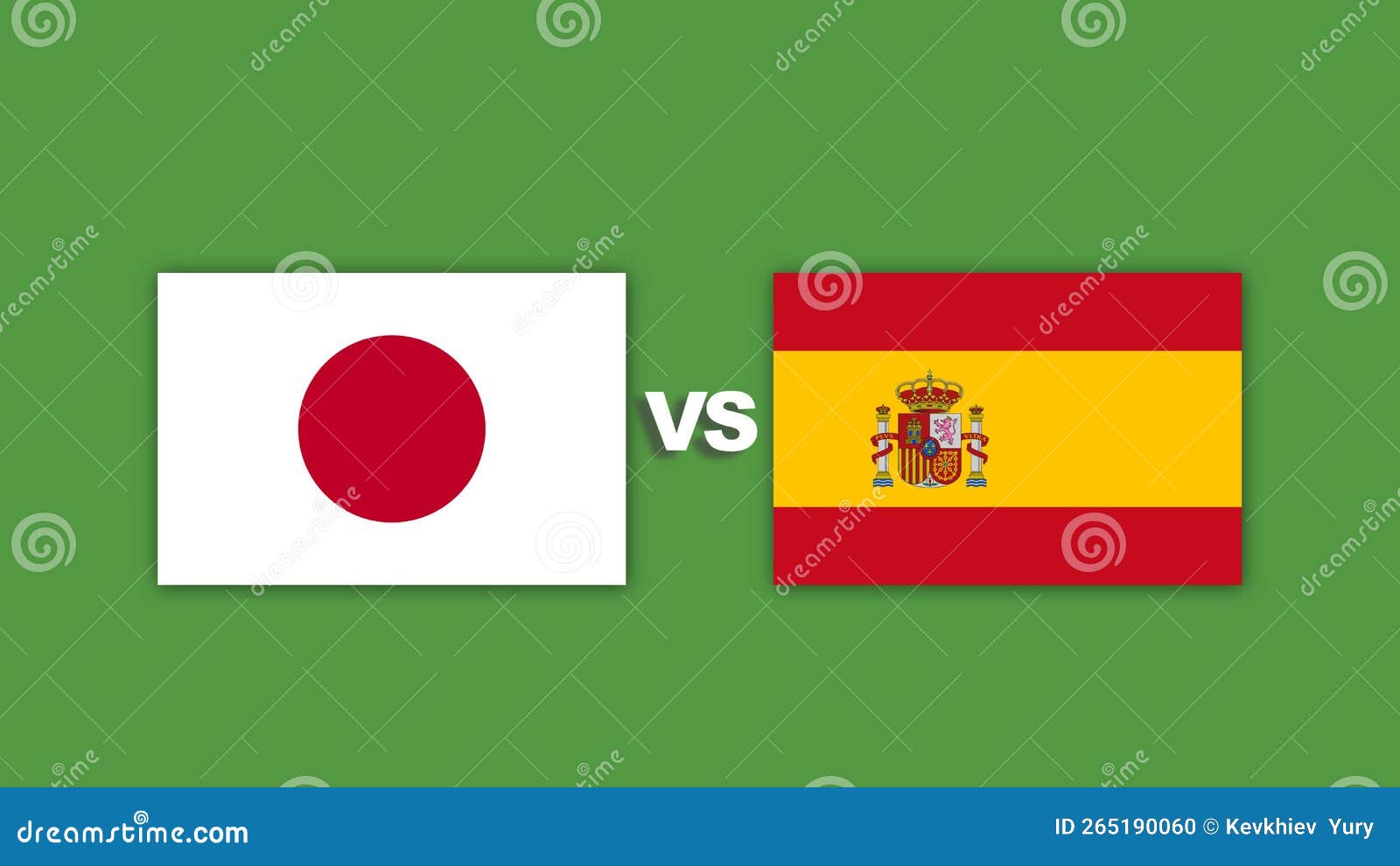Japan Vs Spain Football Match Design Element Stock Illustration