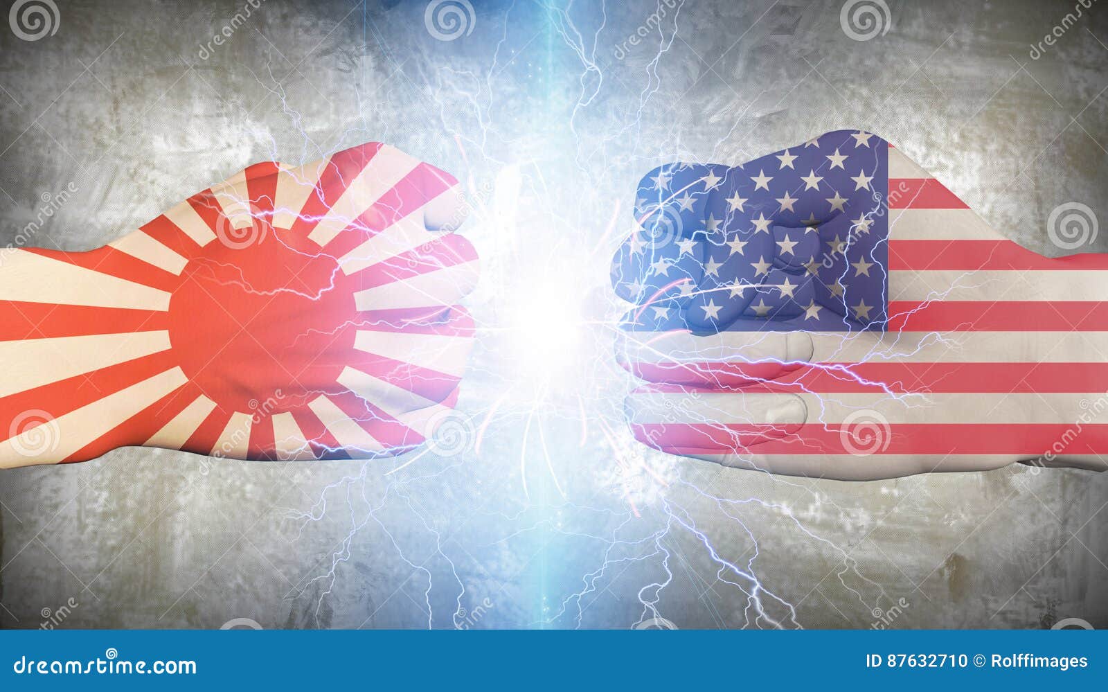 Japan WWII vs USA stock illustration. Illustration of gesture - 87632710