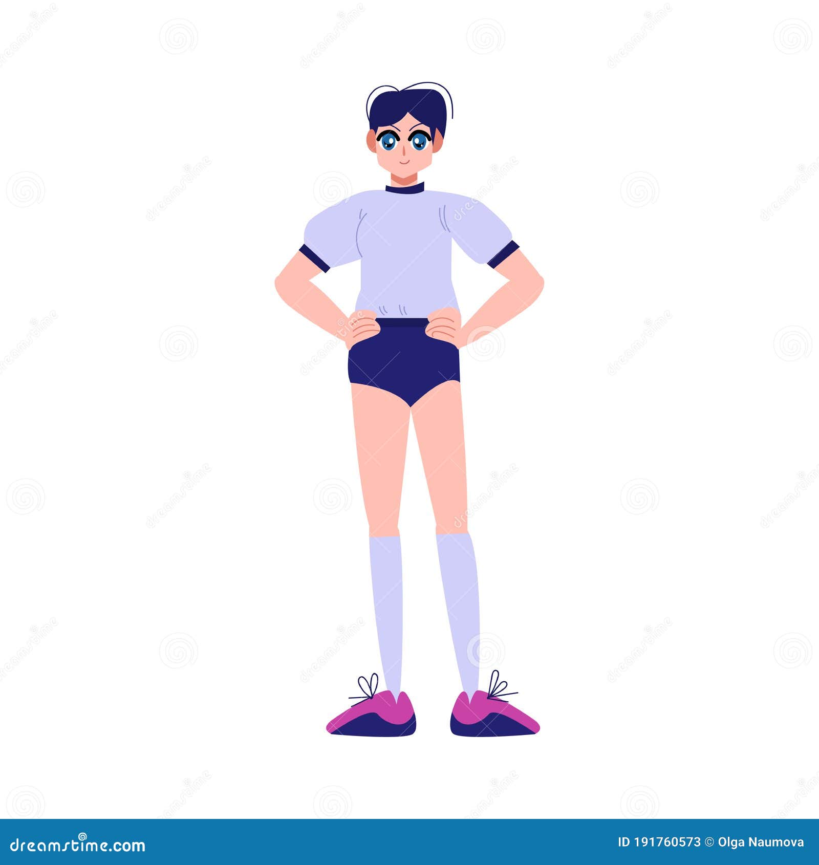 Japanese Anime Girl with Short Hair in Sportswear and Sneakers Stock Vector  - Illustration of emoji, female: 191760573