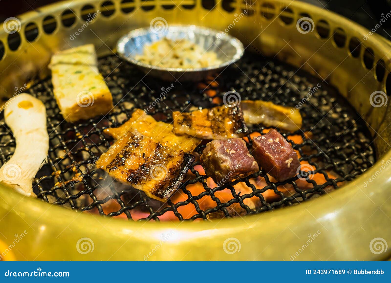 Japanese Beef Barbecue on Fire Charcoal Grill Stock Image Image of korea, meal 243971689