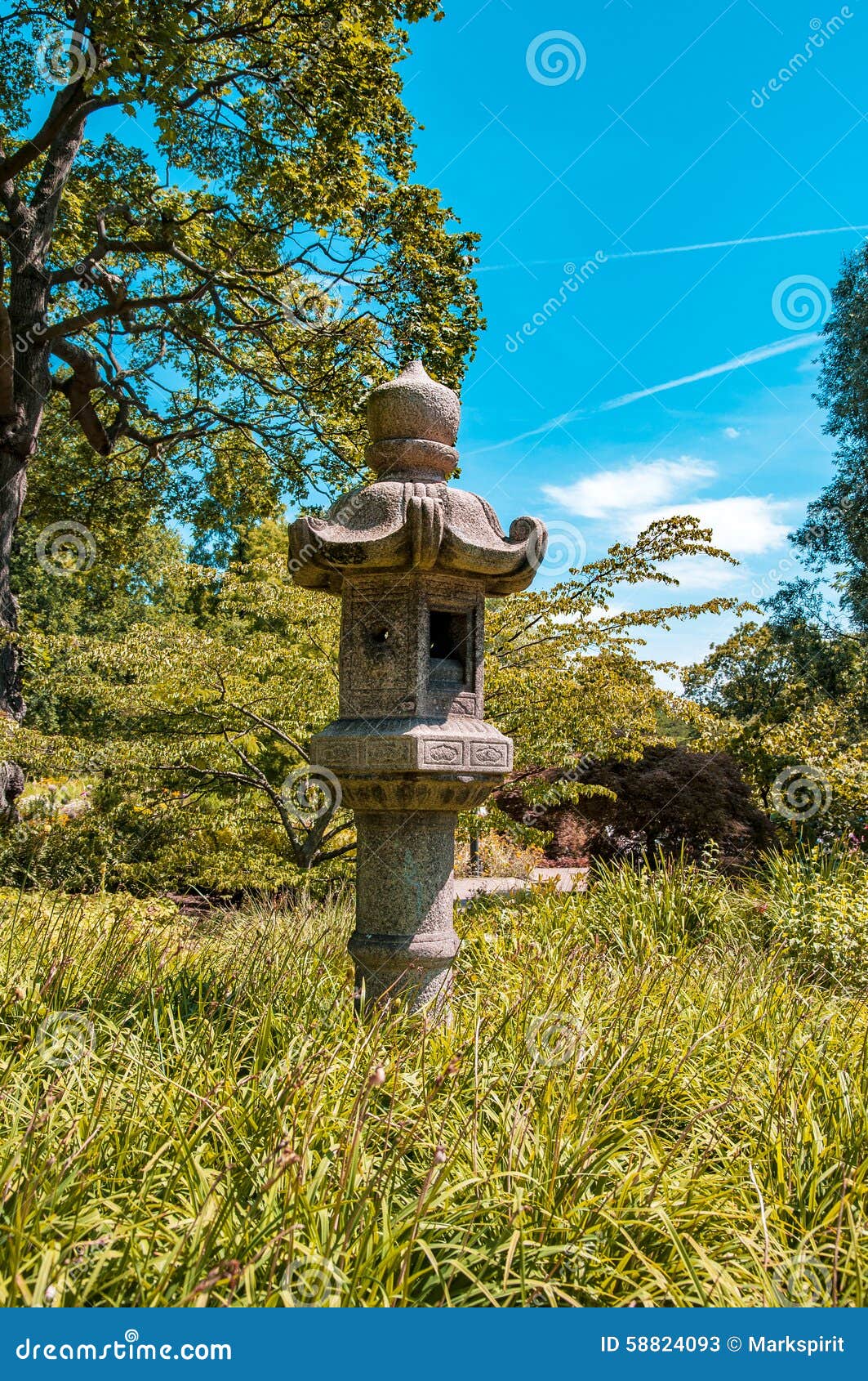 Japanese Bird Feeder in Garden. Stock Image Image of county, home