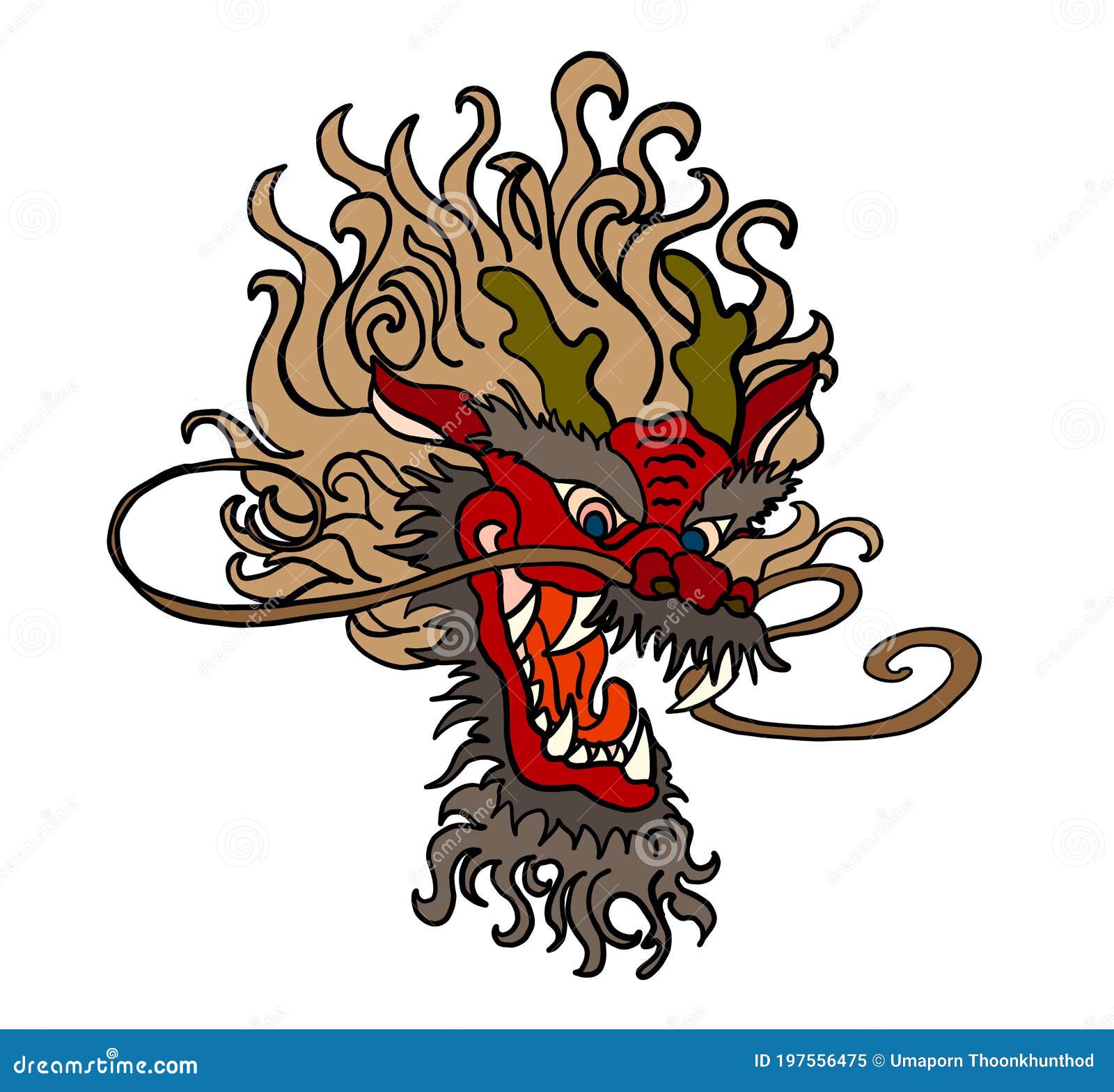 Japanese Blue Dragon  on White Isolated Background for Chinese  New  Chinese Dragon Vector Stock Vector - Illustration of graphic,  dragon: 197556475