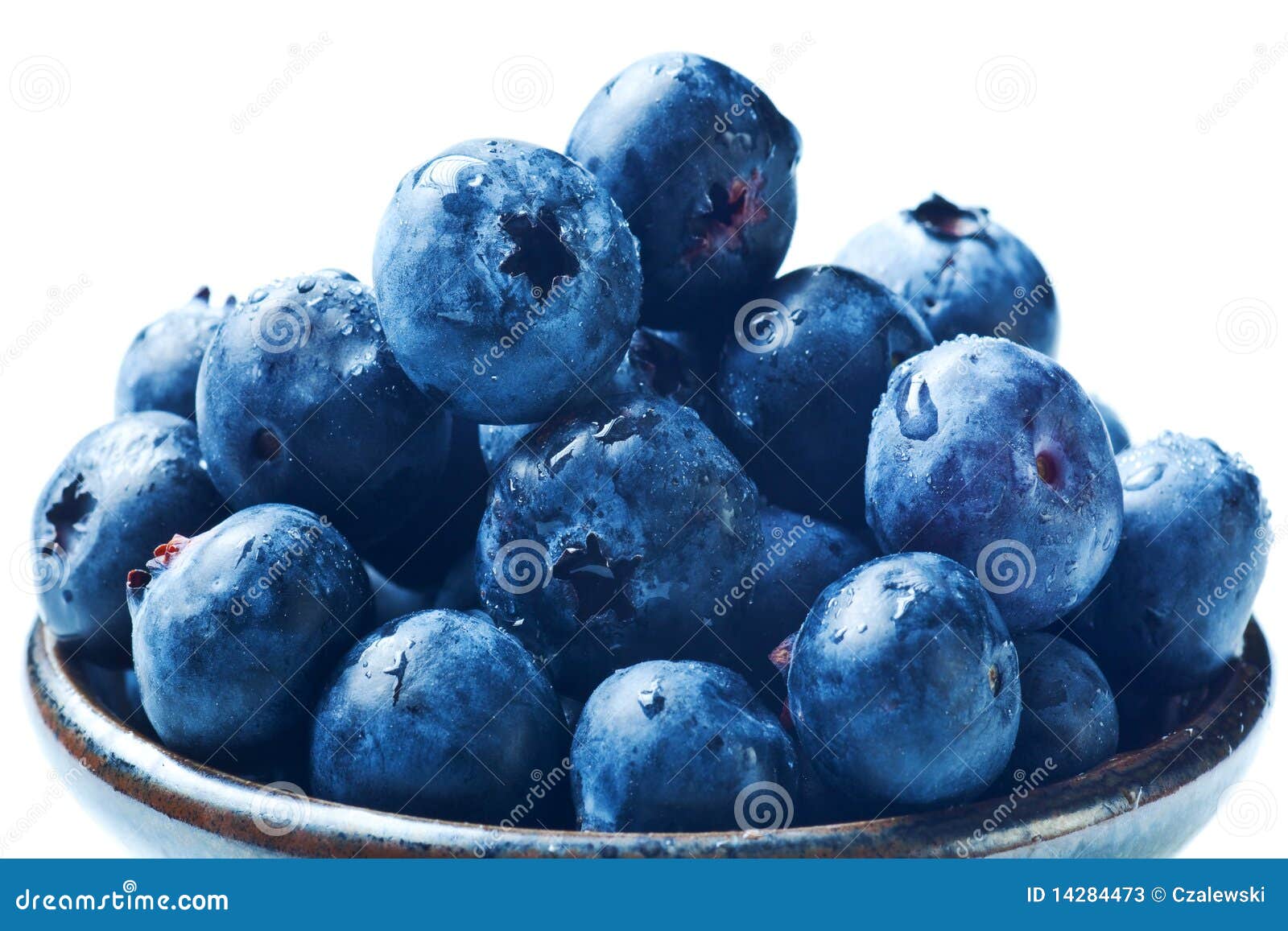 Japanese Bowl with Blueberries Isolated Stock Image Image of chinese