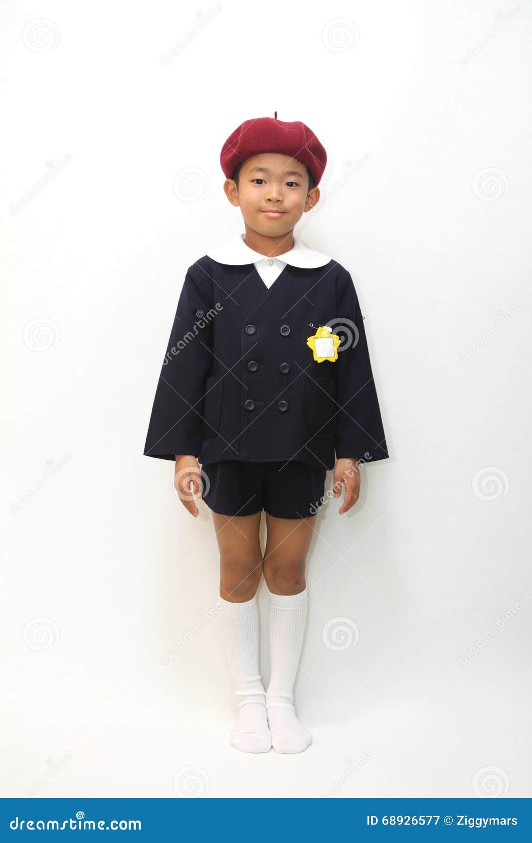 Japanese Boy in School Uniform Stock Image Image of white, human