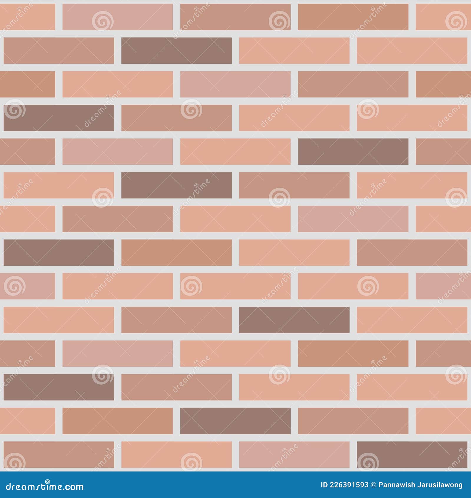 Japanese Brown Brick Wall Vector Seamless Pattern Stock Vector