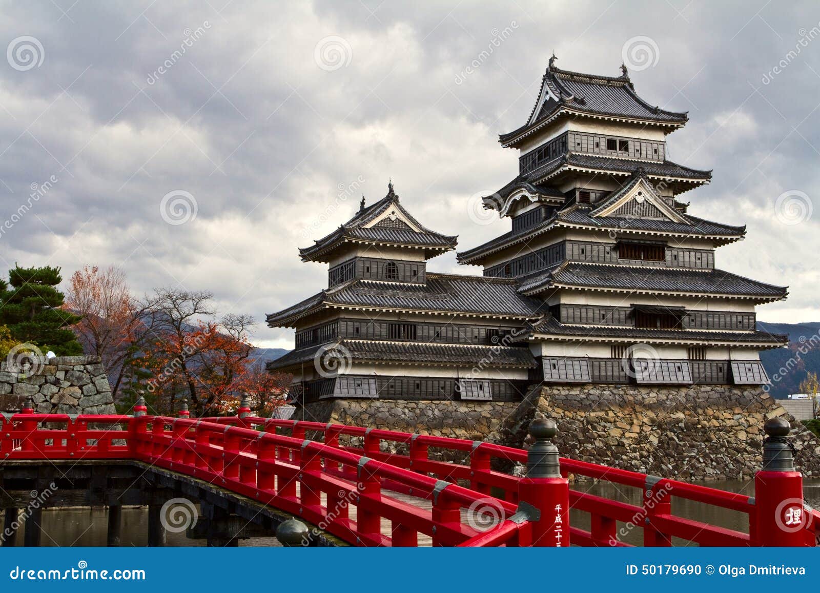 japanese castle in nagano prefecture matsumoto city stock photo