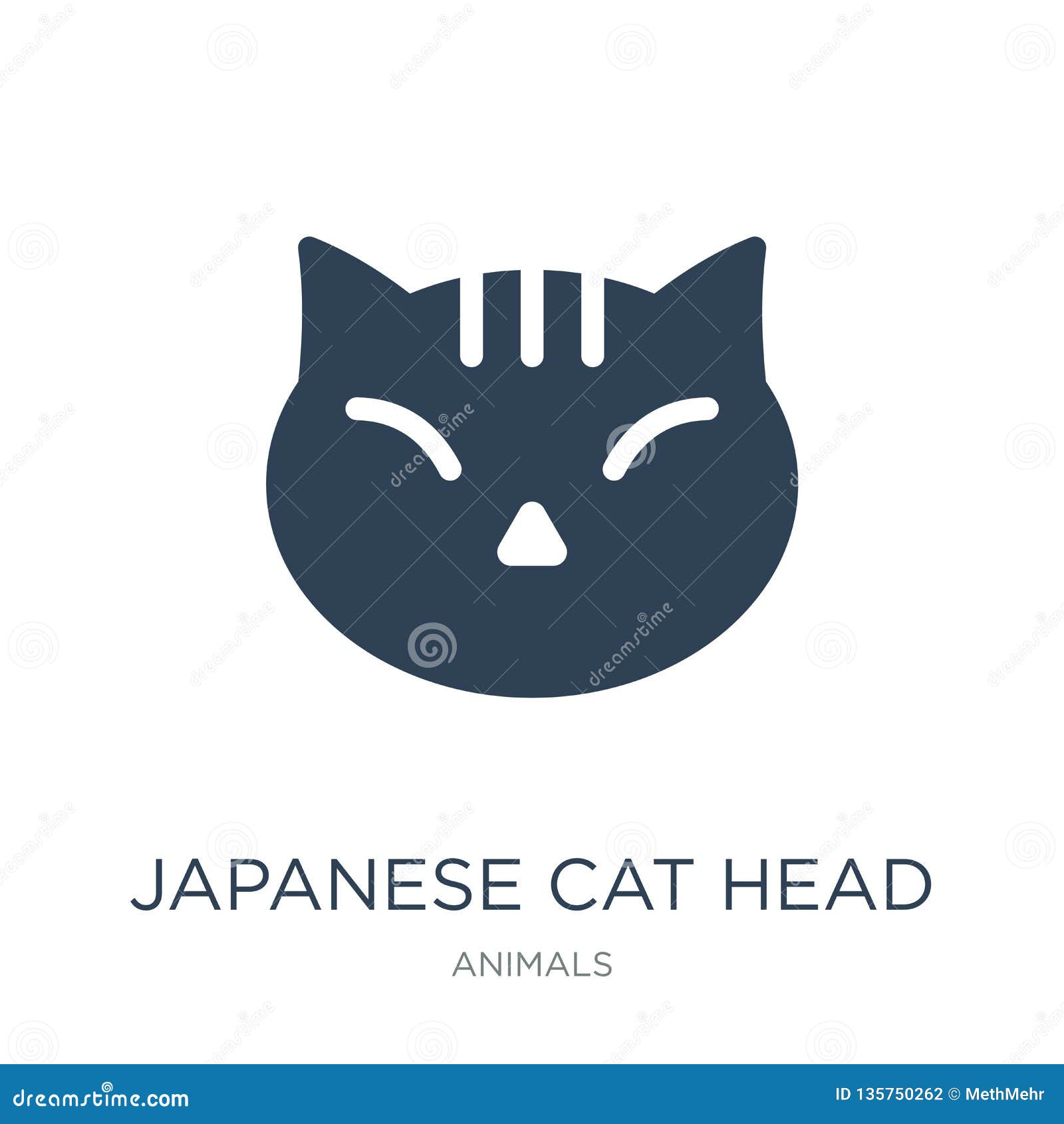 Premium Vector  A cat head icon japan style