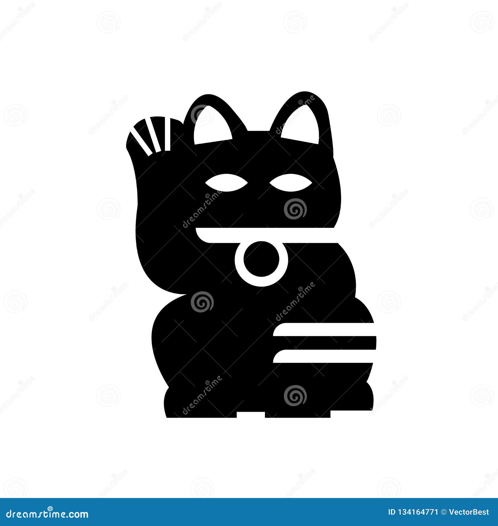 Japanese Cat Icon Vector Sign and Symbol Isolated on White